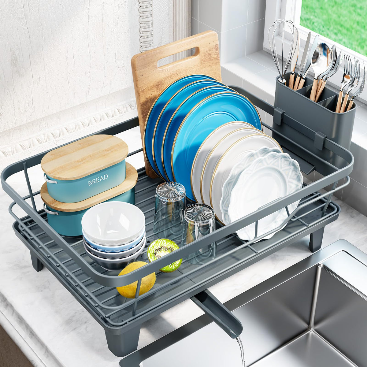Urakify Dish Drying Rack for Kitchen Counter