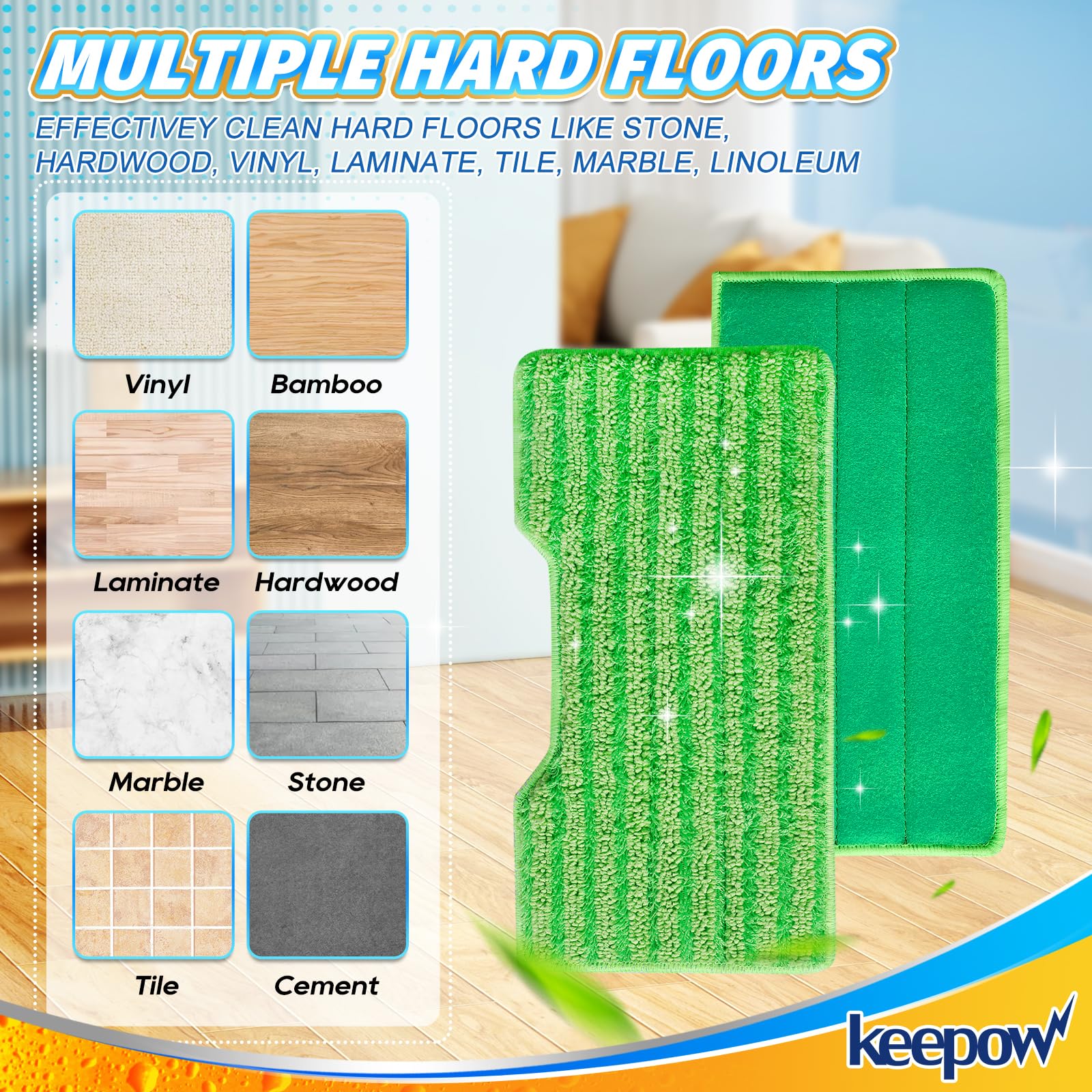7Pk Mop Pads Compatible with Shark VACMOP VM252 (7 Count)