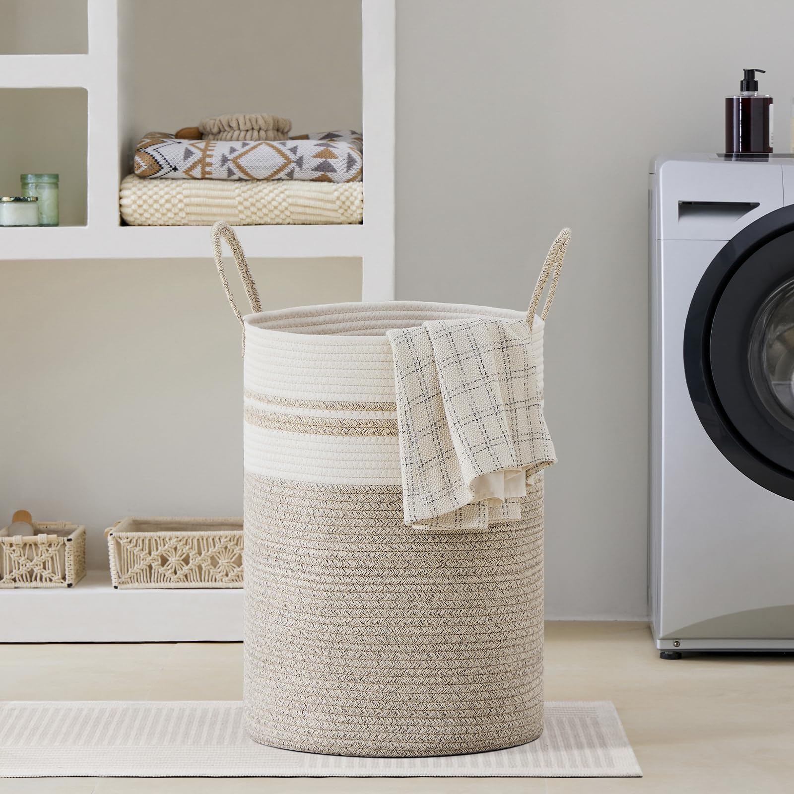 72L Tall Woven Laundry Basket Hamper