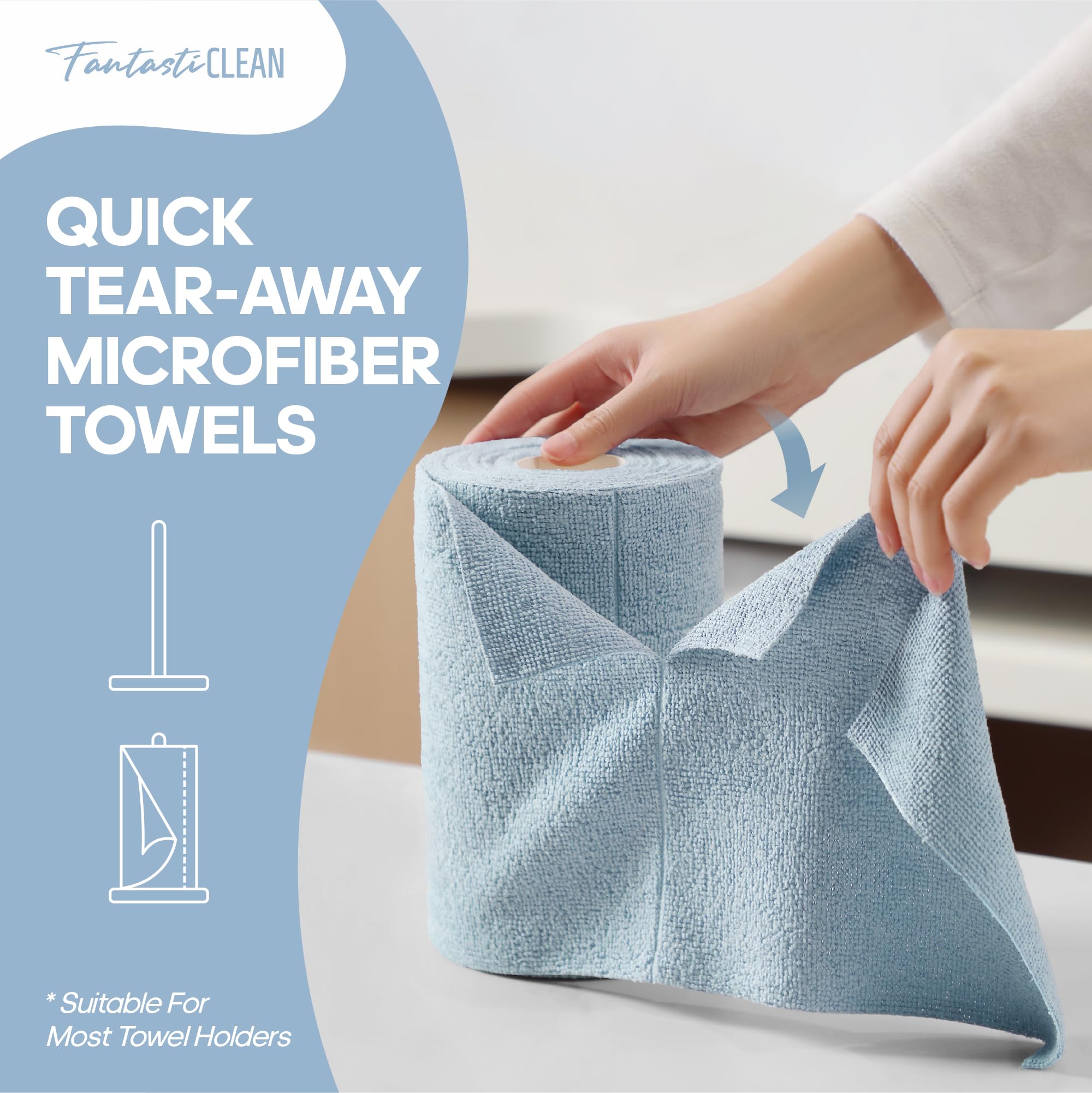 Microfiber Cleaning Cloth Roll (60 Count)