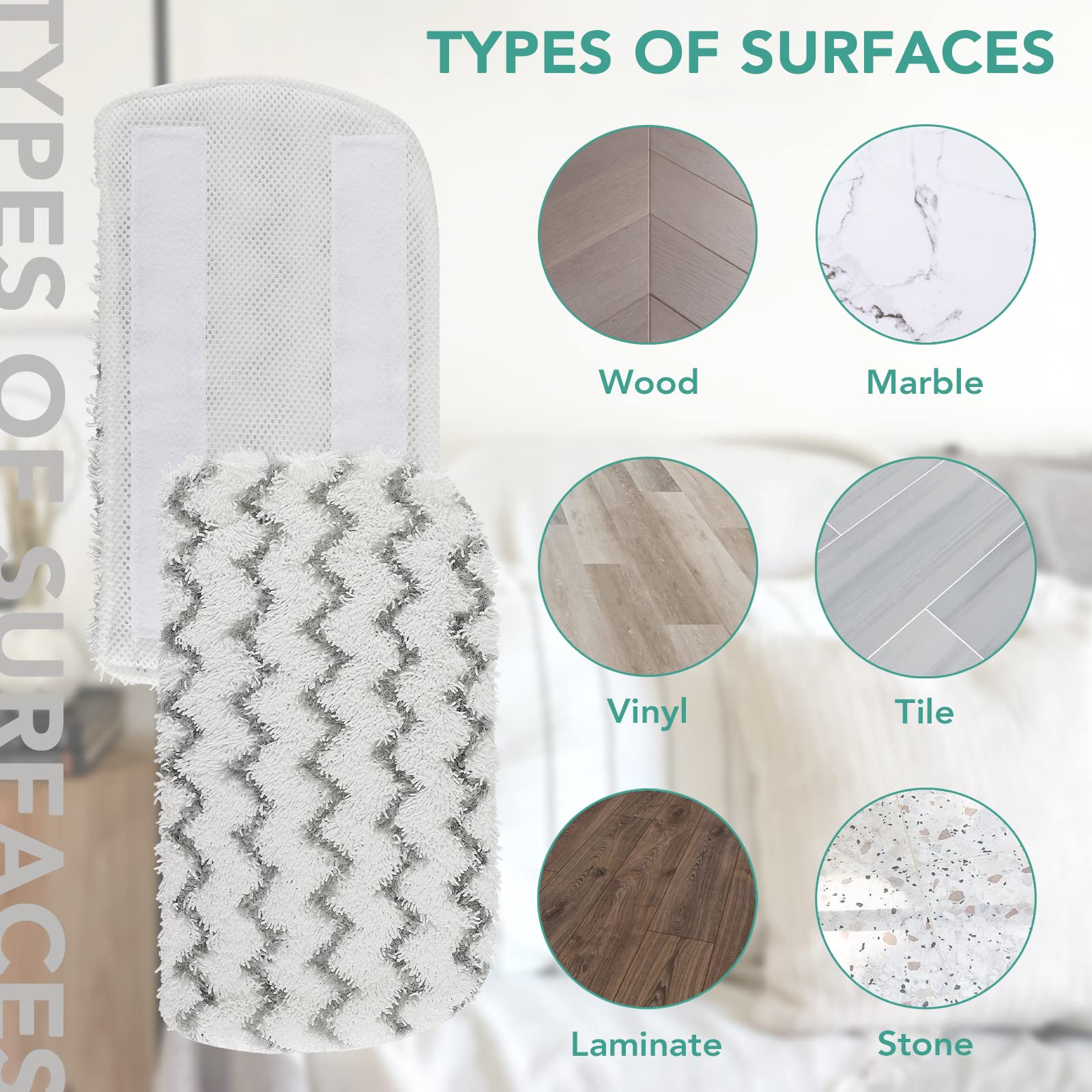 S1000 S2001 Steam Mop Replacement Pads for Shark Steam Mop S1000 S1000A S1000C S1000WM S10001C S1200 & S2001 SteamSpot Steam Mop