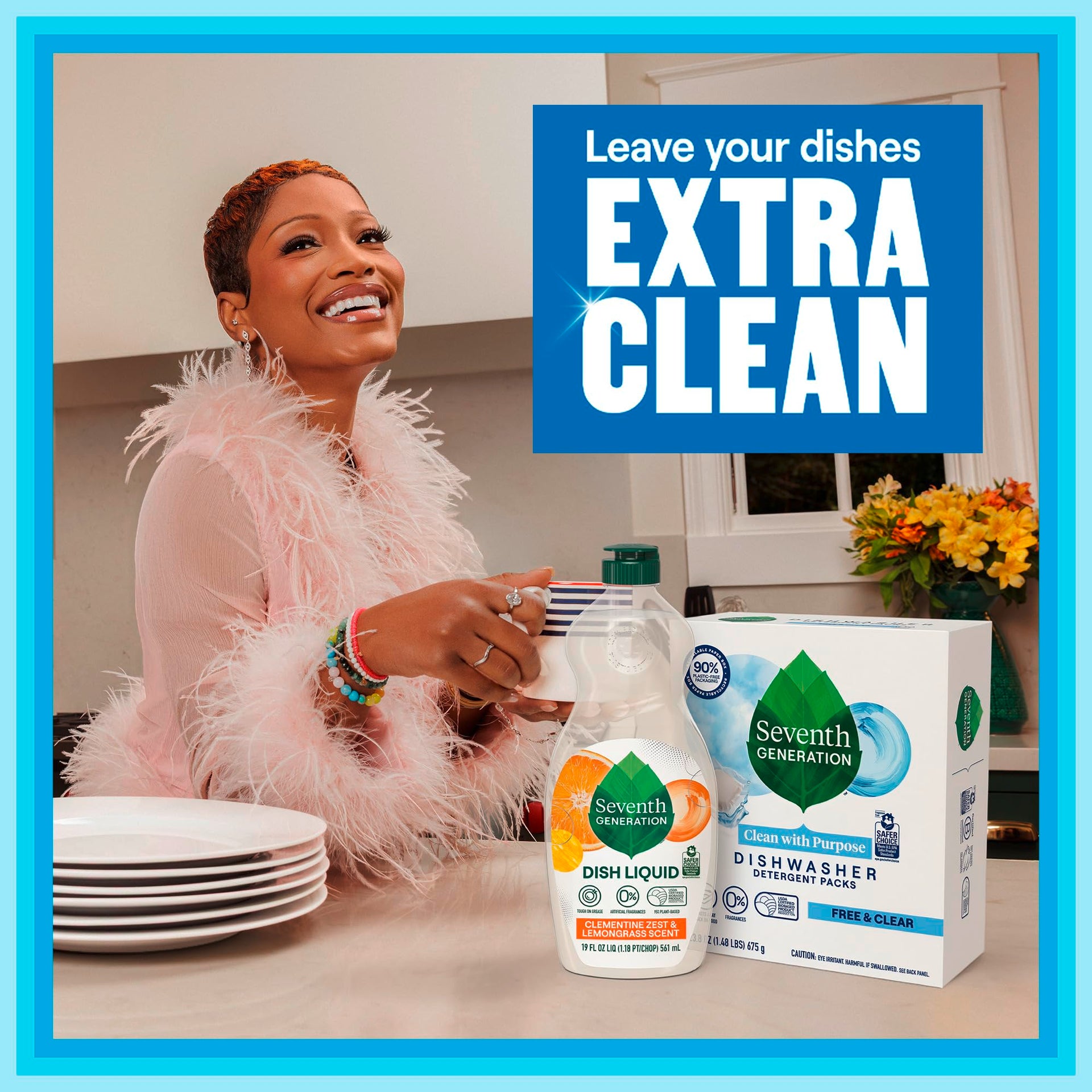 Dishwasher Detergent Packs Free & Clear for sparkling dishes Dishwasher tabs 45 count (45 Count)