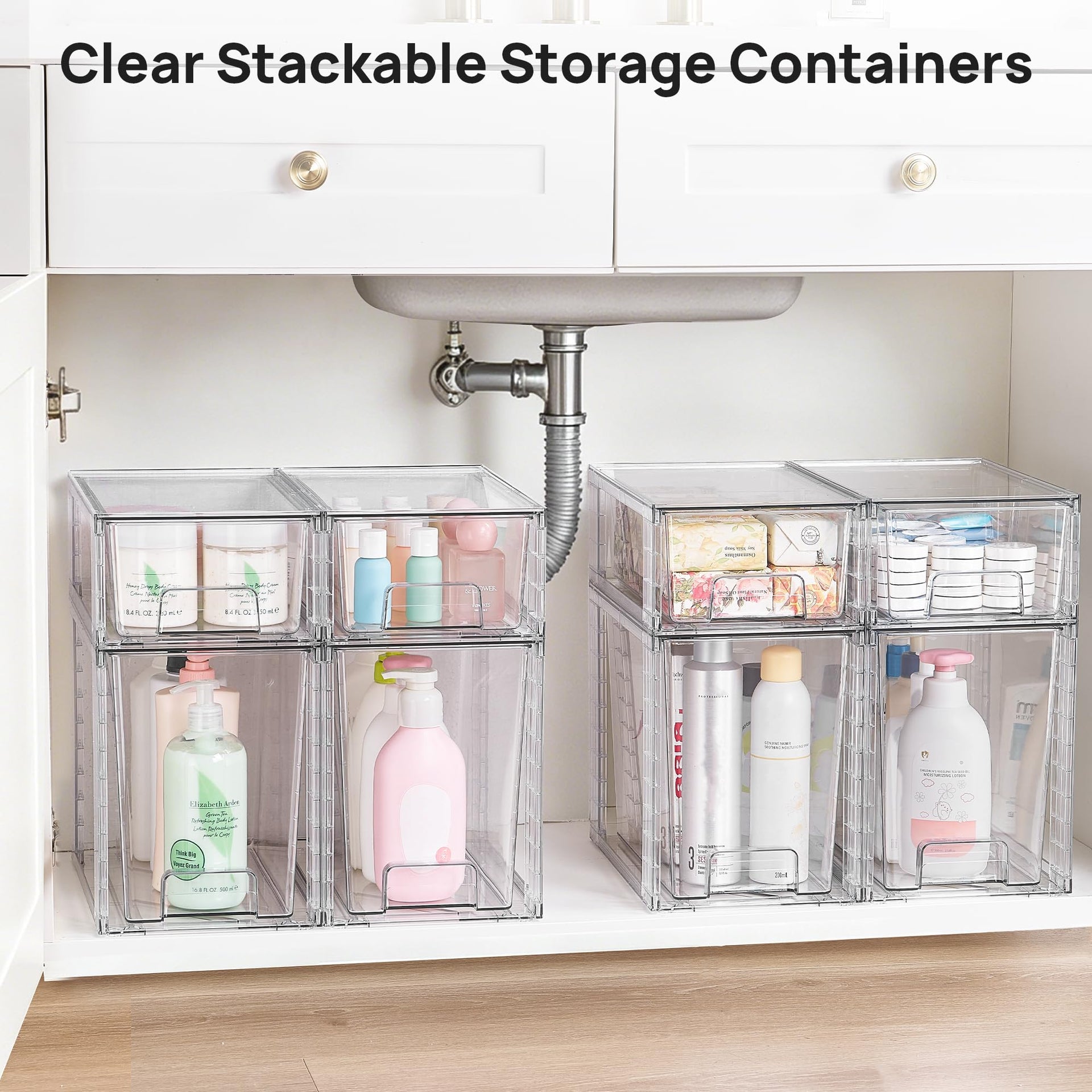 Clear Stackable Storage Drawers (8 Count)