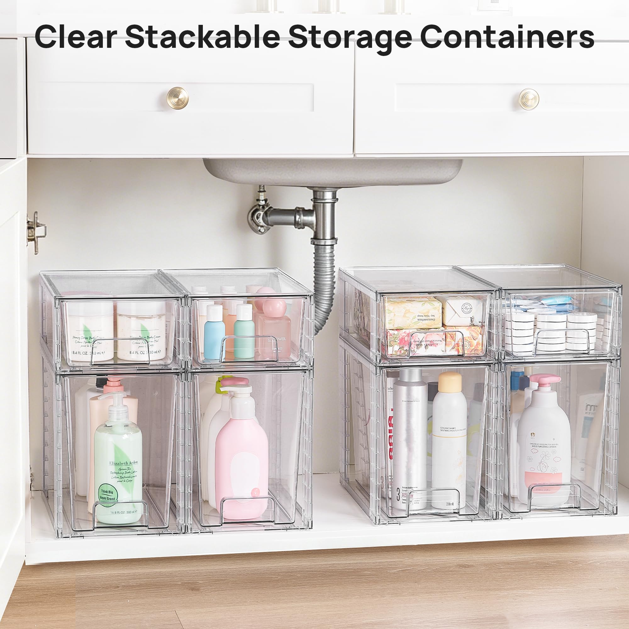 Clear Stackable Storage Drawers (8 Count)
