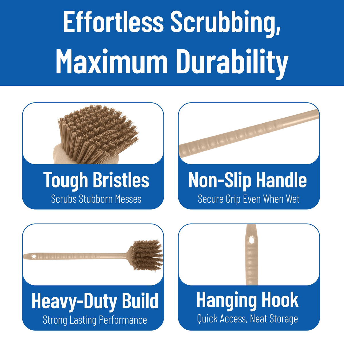 20" Floater Scrub Brush with Long Handle (6 Count)