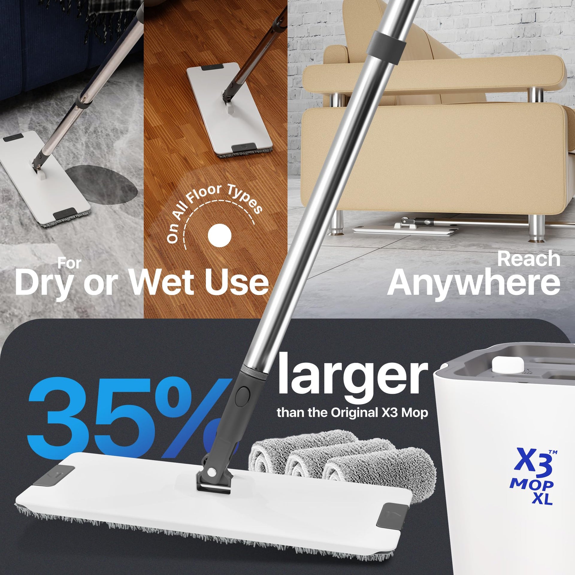 X3 Mop XL Separates Dirty and Clean Water - ModHome Supplies