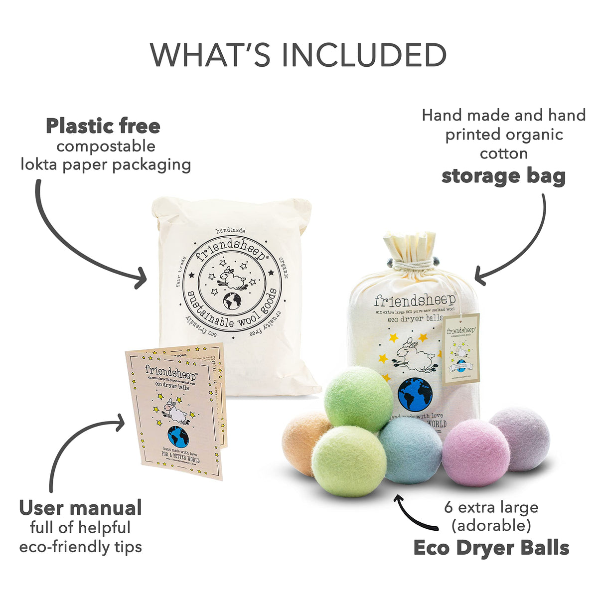 Wool Dryer Balls (6 Count)