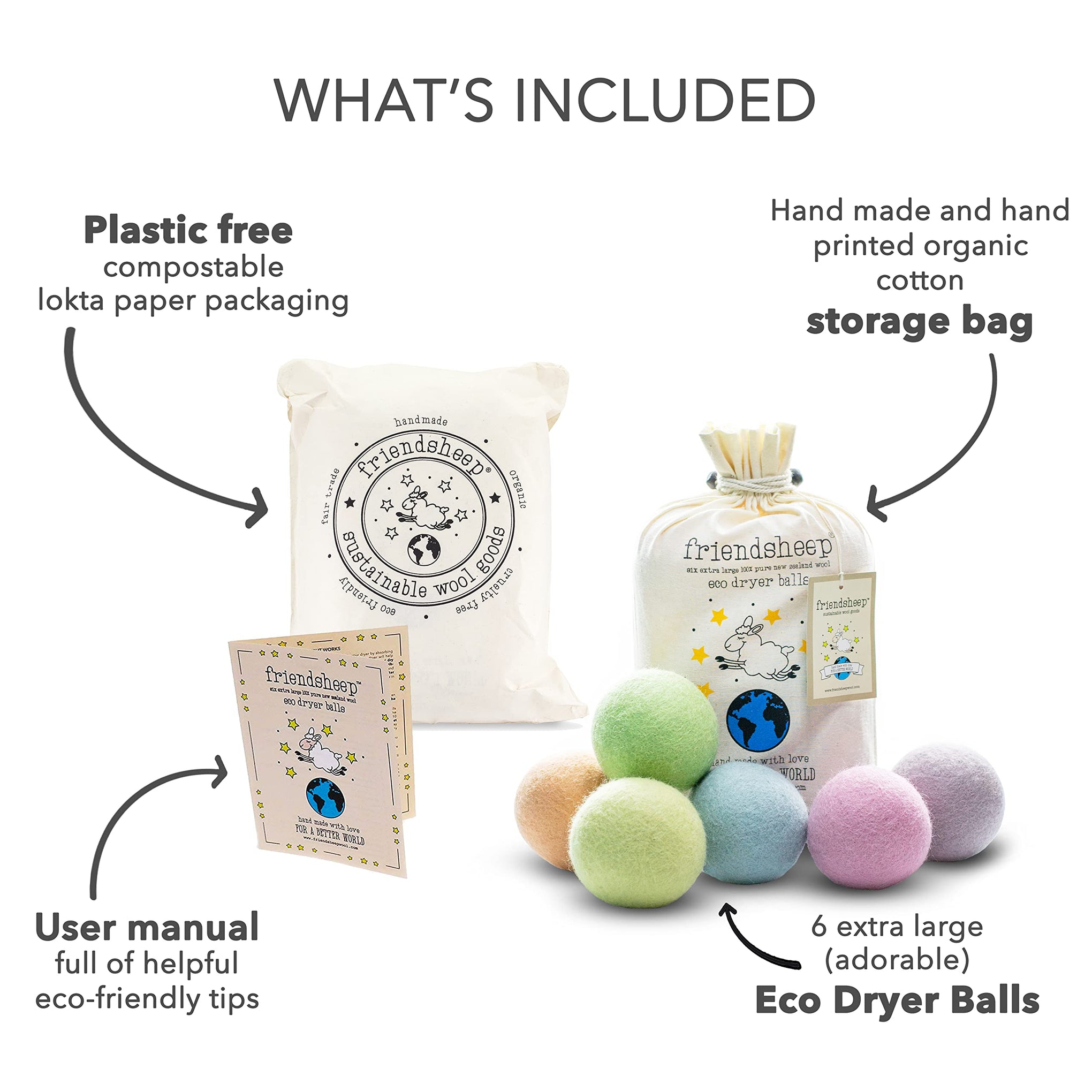Wool Dryer Balls (6 Count)