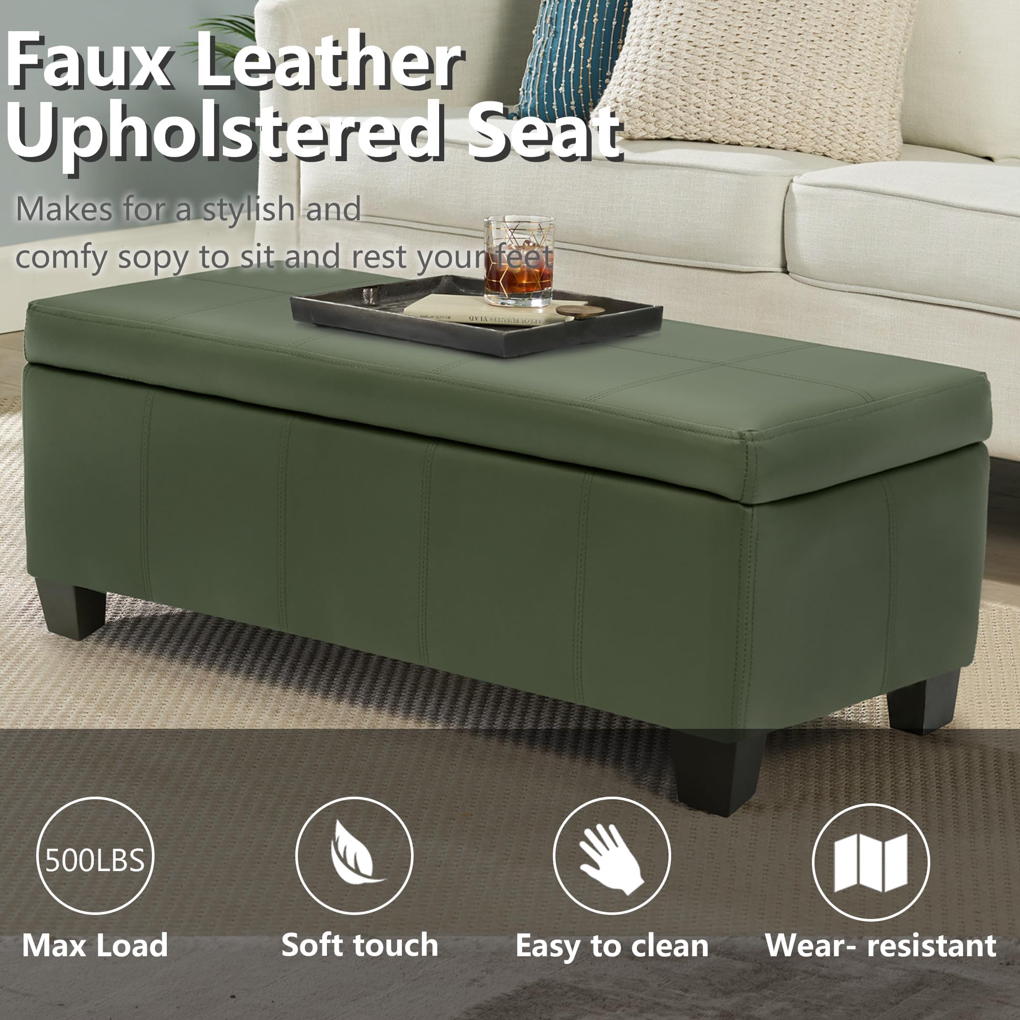 51 Inch Storage Ottoman