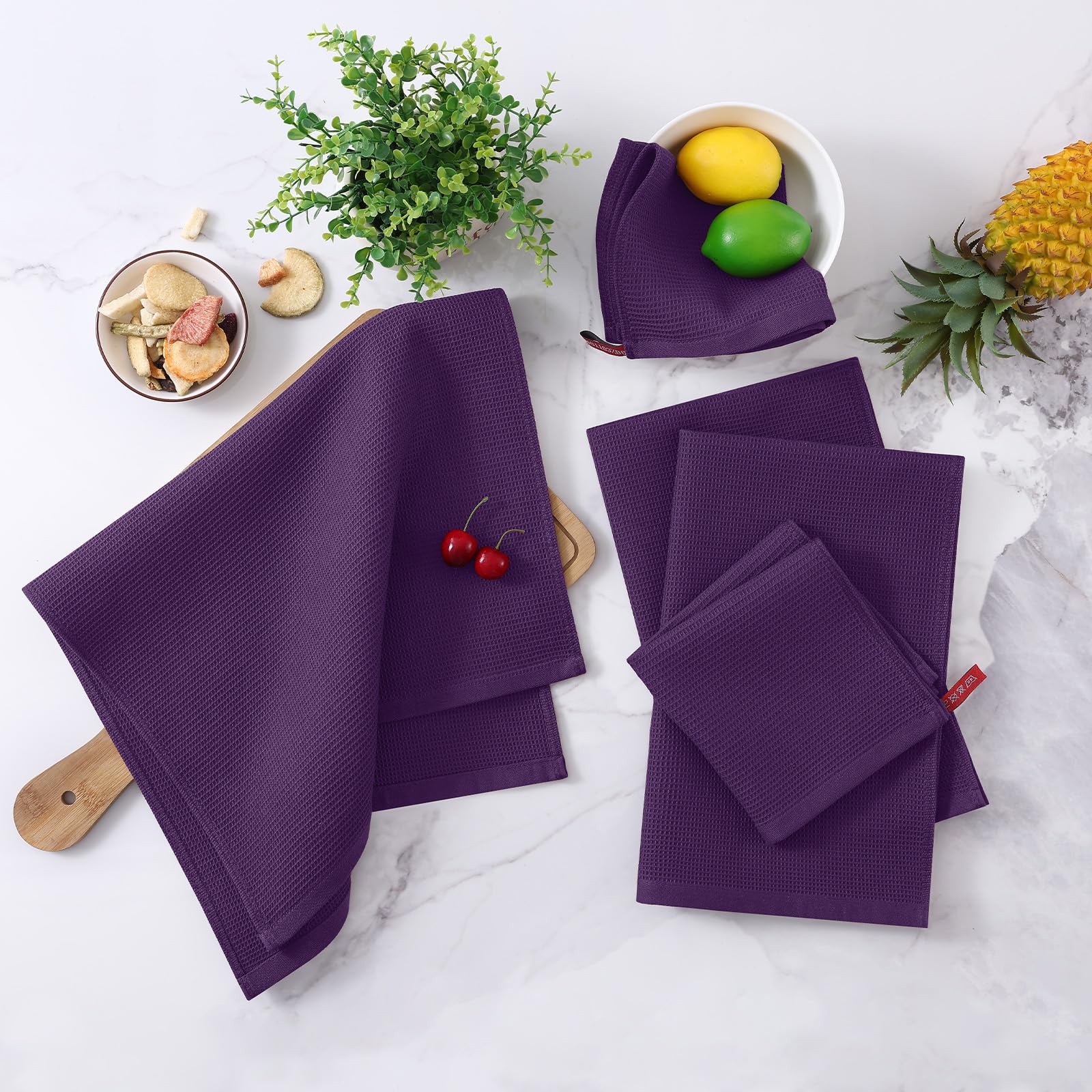 100% Cotton Waffle Weave Dish Cloths (6 Count)