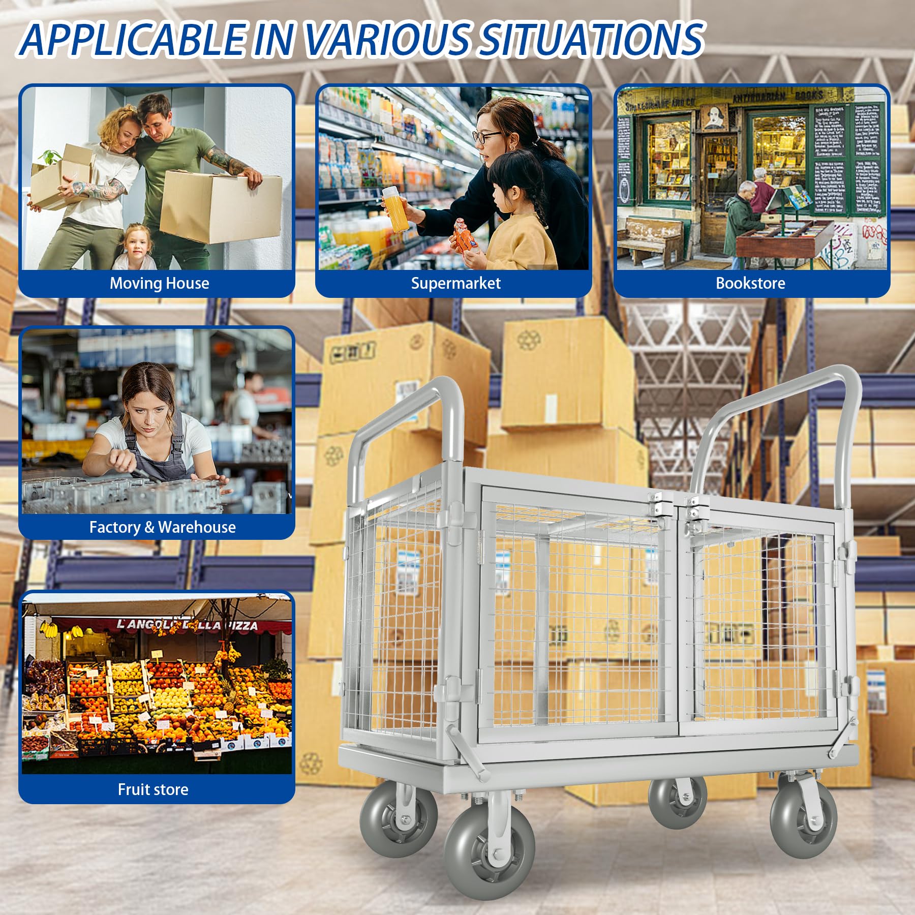 Upgrade Platform Truck with Cage