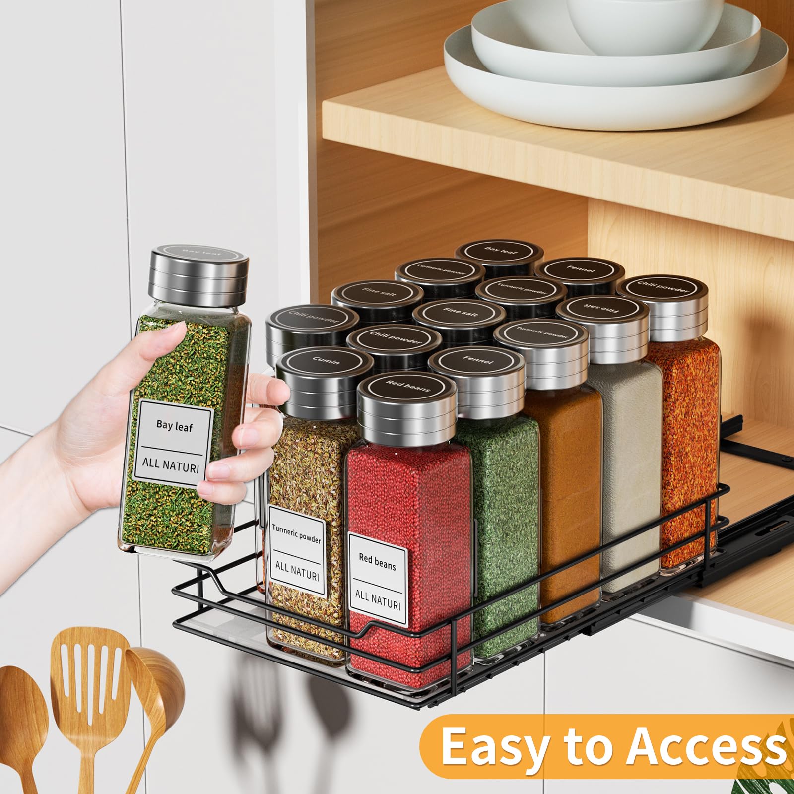 Pull Out Spice Rack Organizer for Cabinet