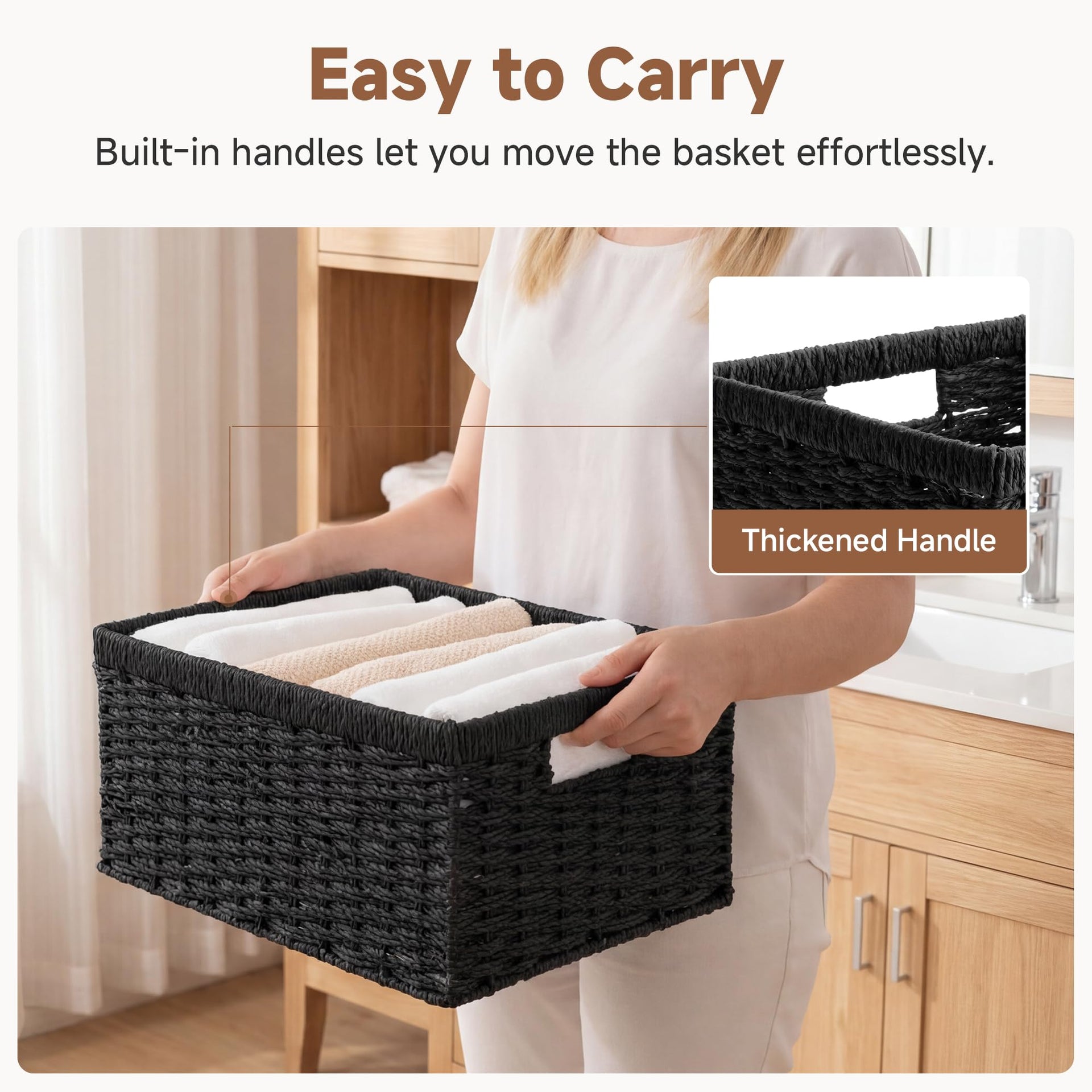 Wicker Storage Baskets for Organizing (2 Count)