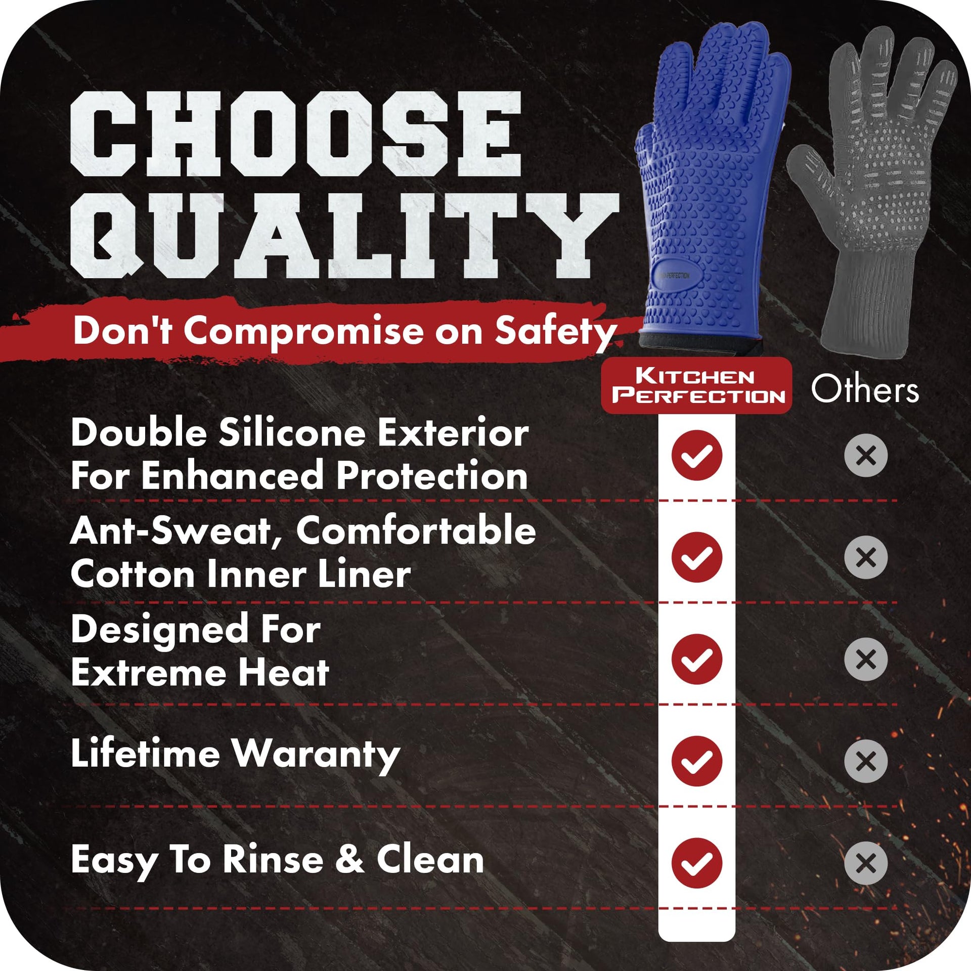 XL Silicone Smoker BBQ Gloves (2 Count)