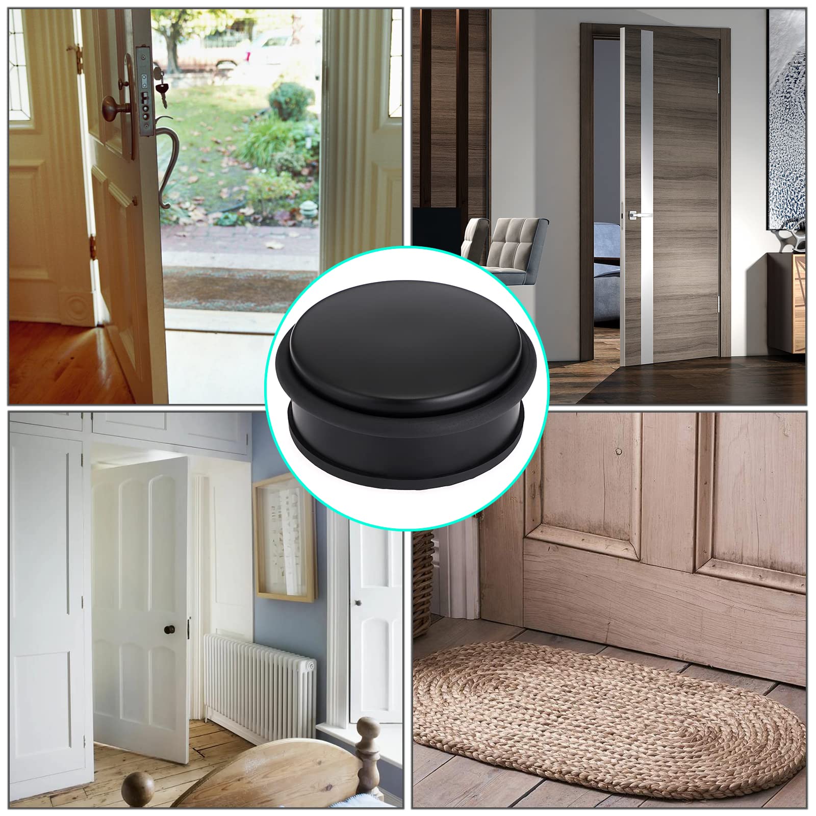 2Pcs Heavy Duty Door Stoppers No Drill (2 Count)