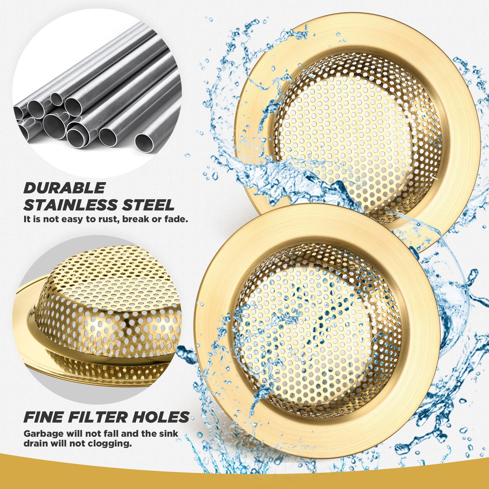 2 Pcs Kitchen Sink Drain Strainer 4.4 Inch (2 Count)