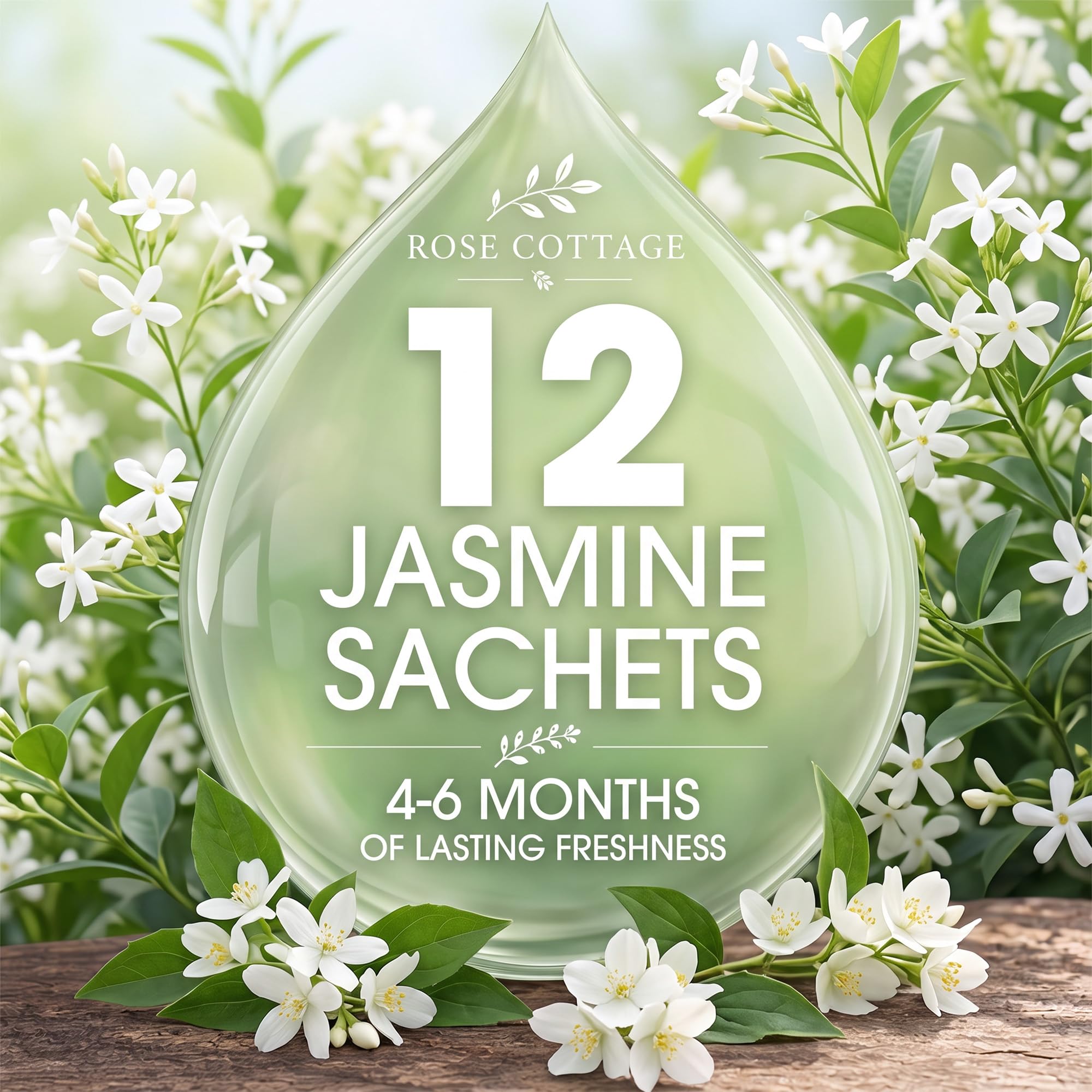 Large 12 Packs Jasmine Hanging Scented Sachets Long (12 Count)
