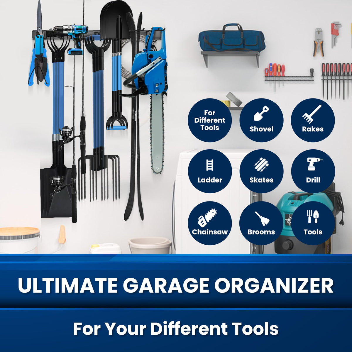 64'' All Metal Garage Tool Organizer Wall Mount (176 Ounce)