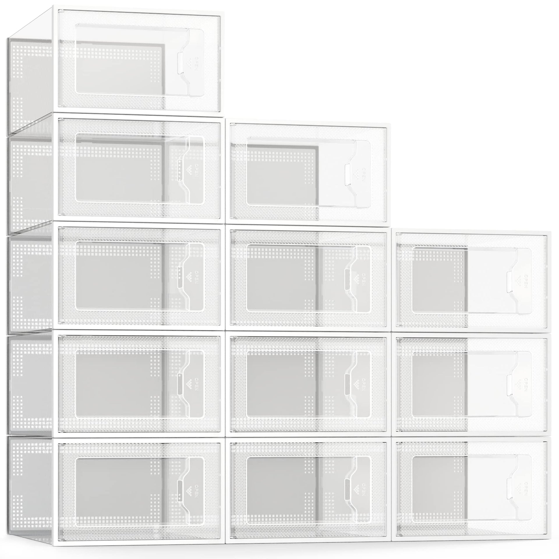 X Large Shoe Storage Box Fit Size 11 (12 Count)