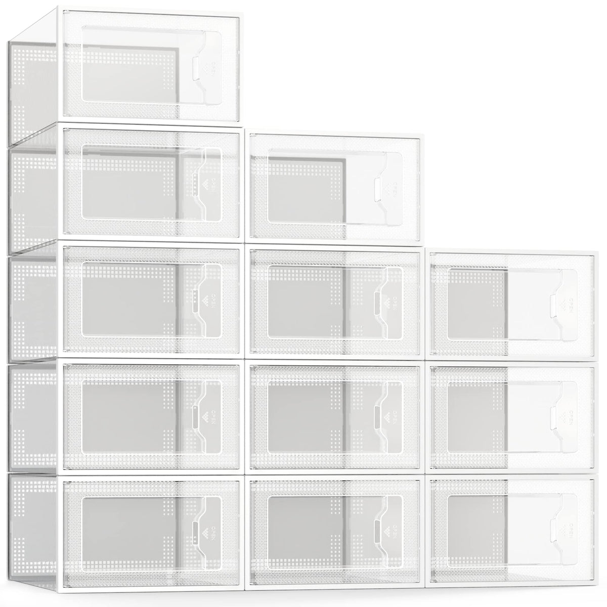 X Large Shoe Storage Box Fit Size 11 (12 Count)