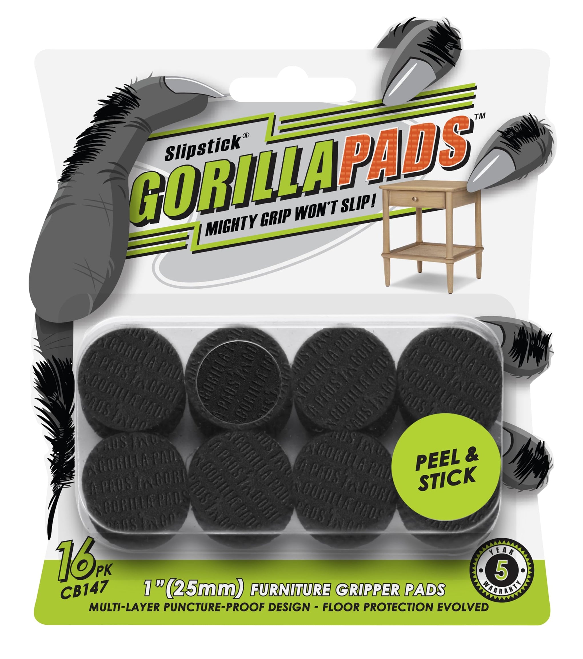 GorillaPads CB147 Non Slip Furniture Pads (16 Count)