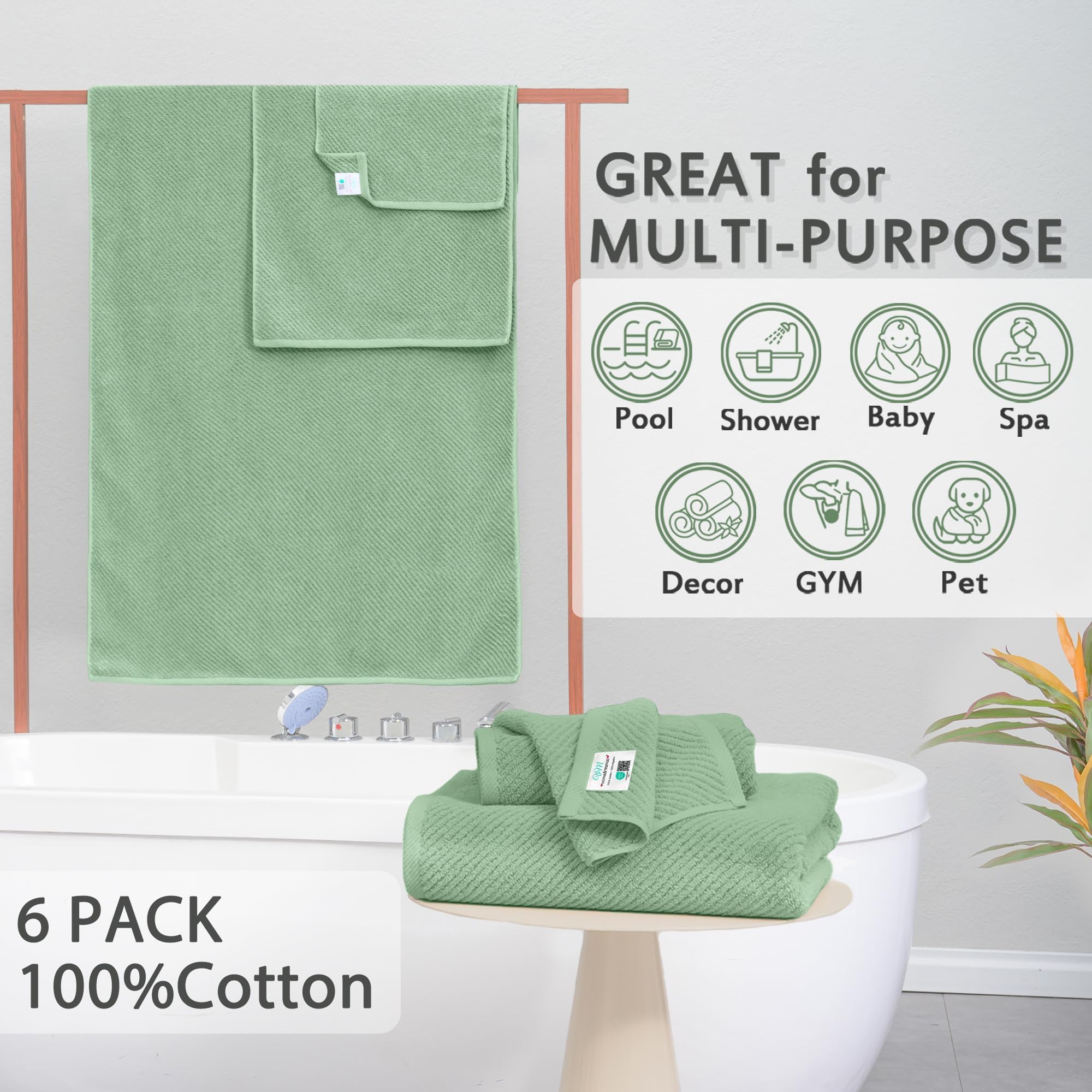 6PC Towel Set (6 Count)