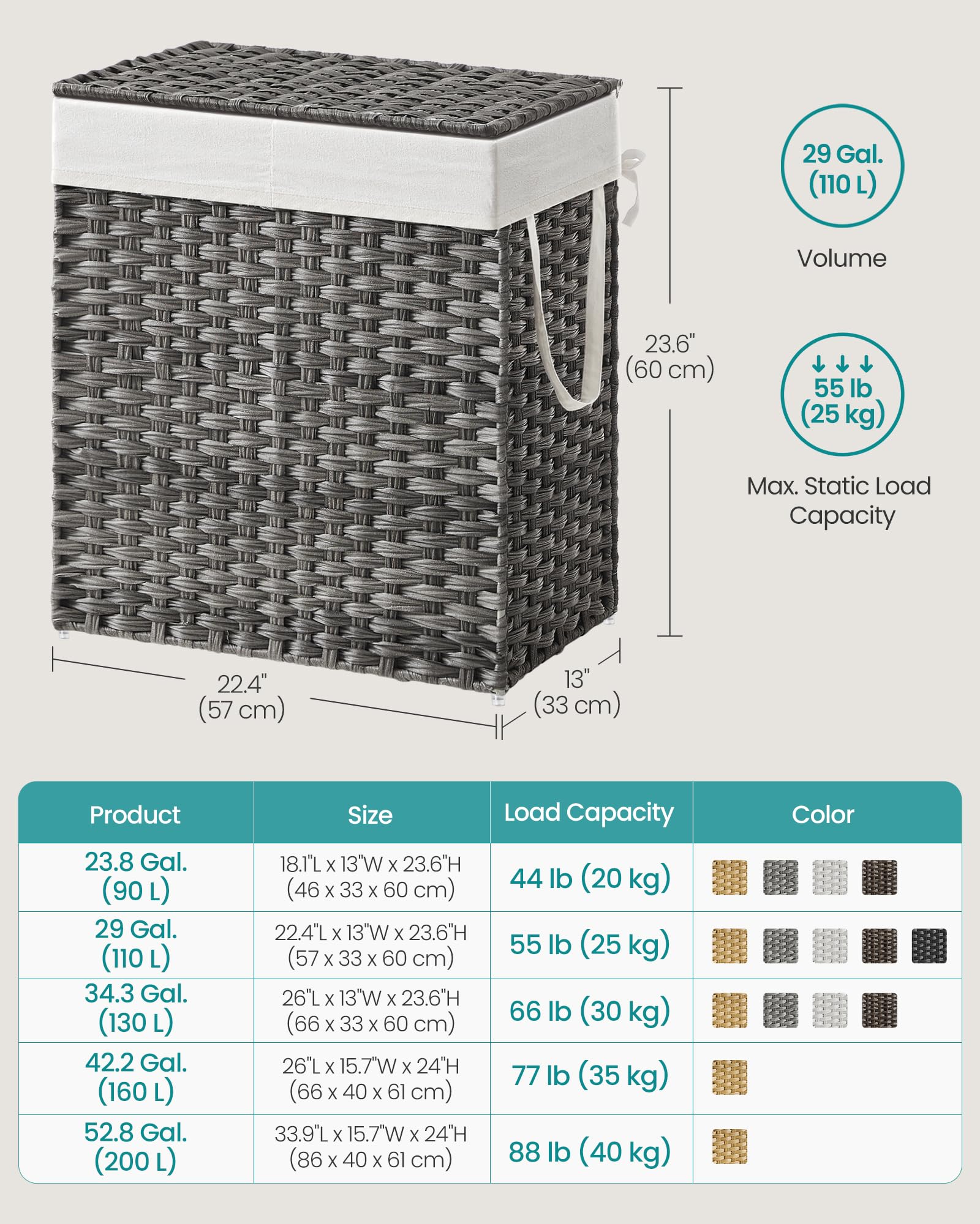 Laundry Hamper with Lid - ModHome Supplies