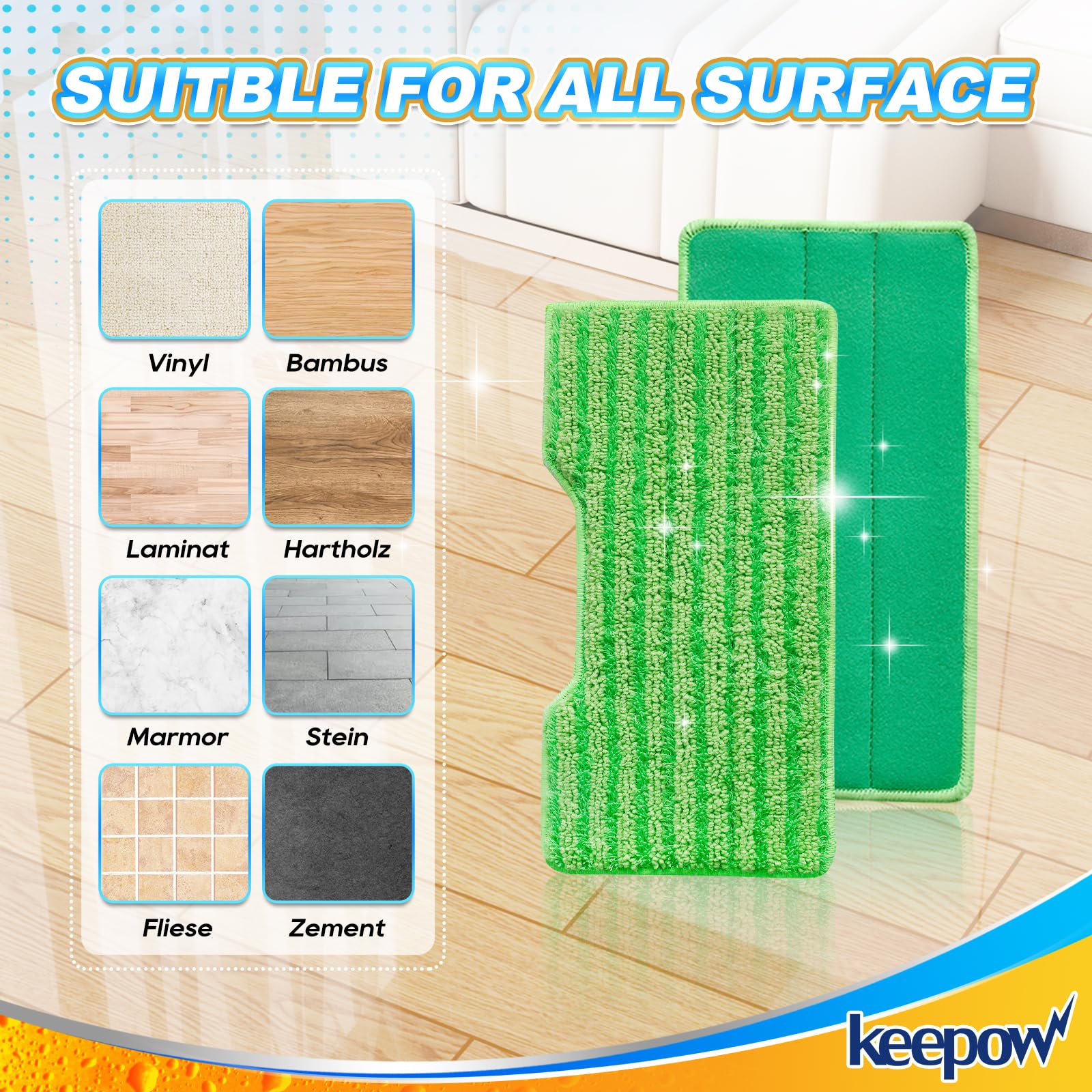 Refills Compatible with Shark Vac Mop Replacement Pads VM252 VM401 (6 Count)