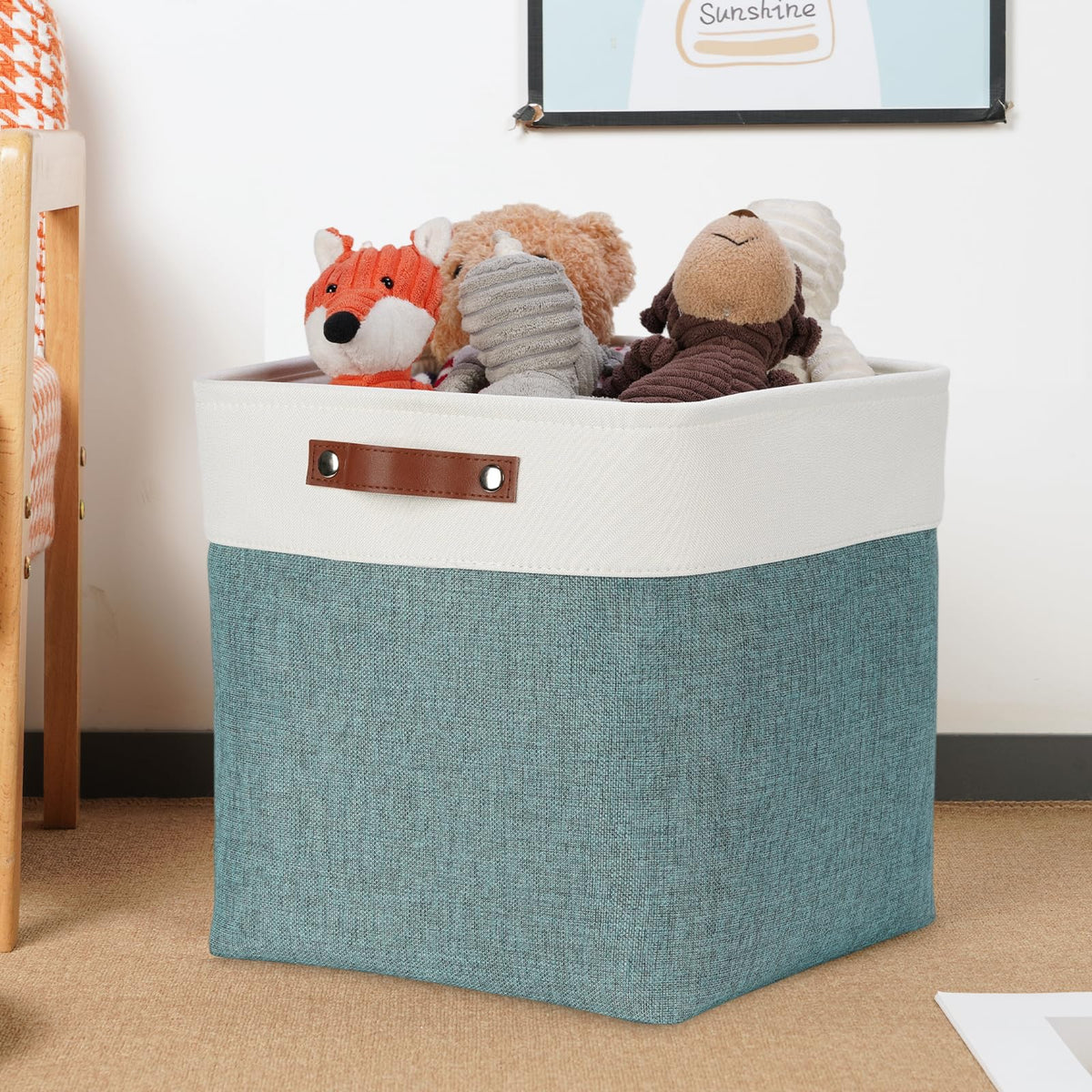 Storage Bins 4 Pack Of 13x13x13 Decorative Storage Cube Bins Suit Office (4 Count)