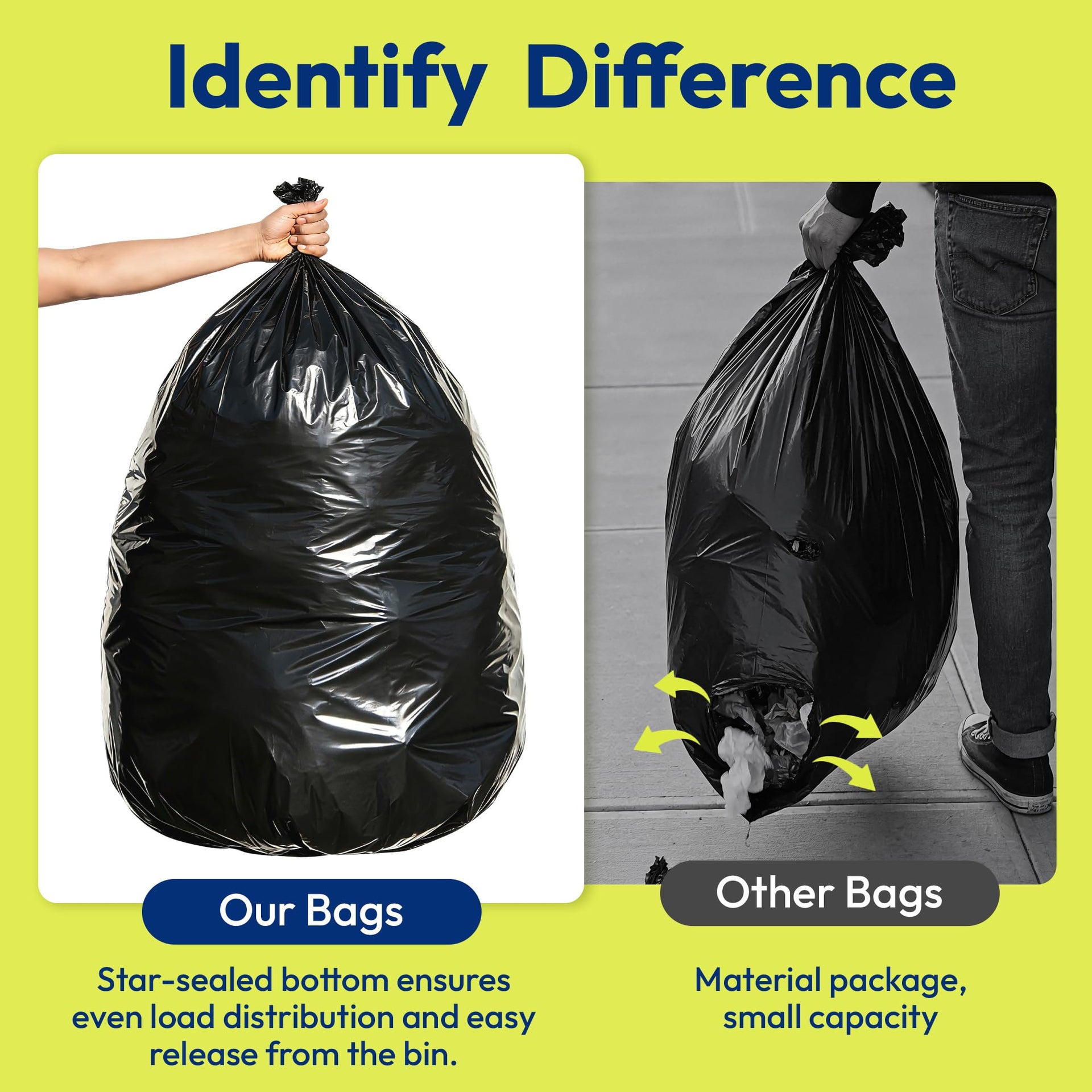 Heavy Duty Contractor Trash Bags 55 Gallon 30 Count