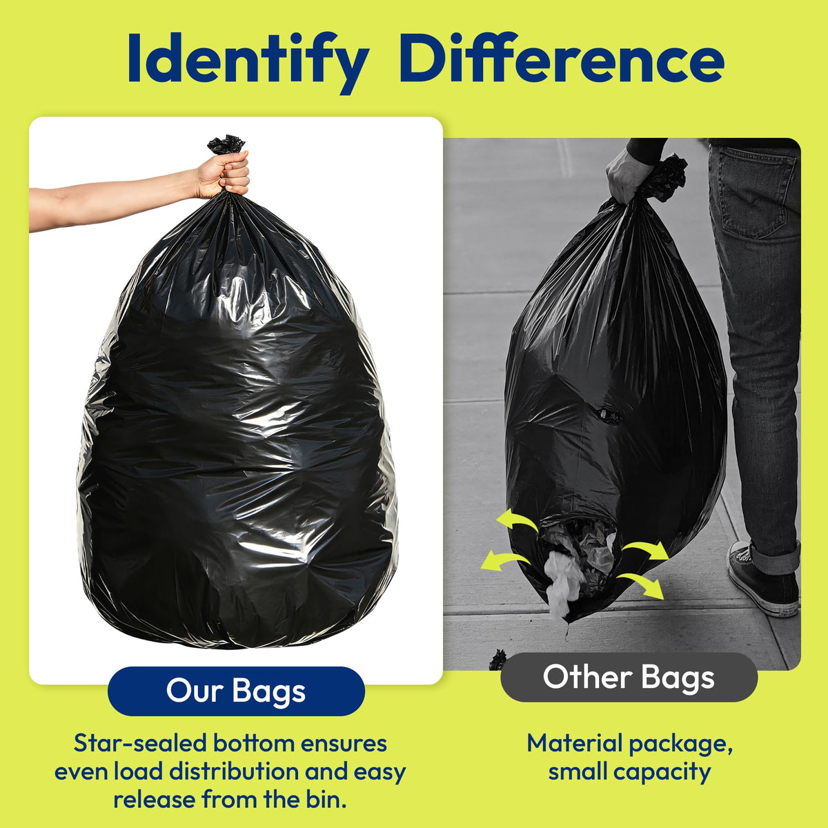 Heavy Duty Contractor Trash Bags 55 Gallon 30 Count