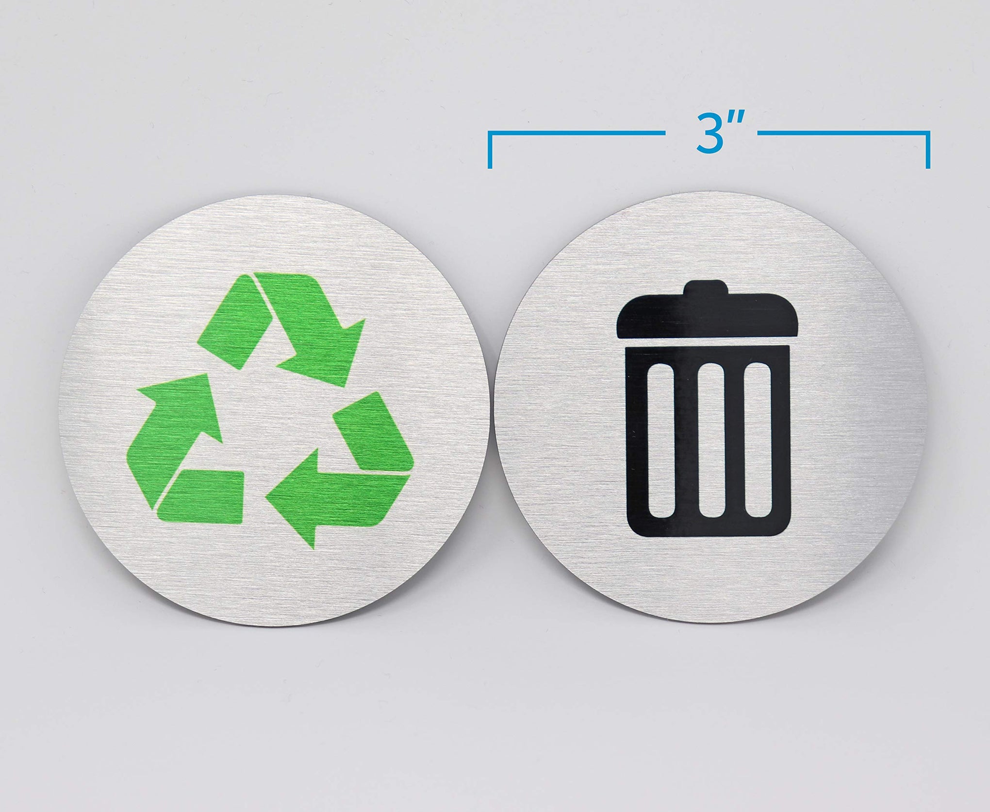 Metal Trash & Recycling Signs (2 Count)