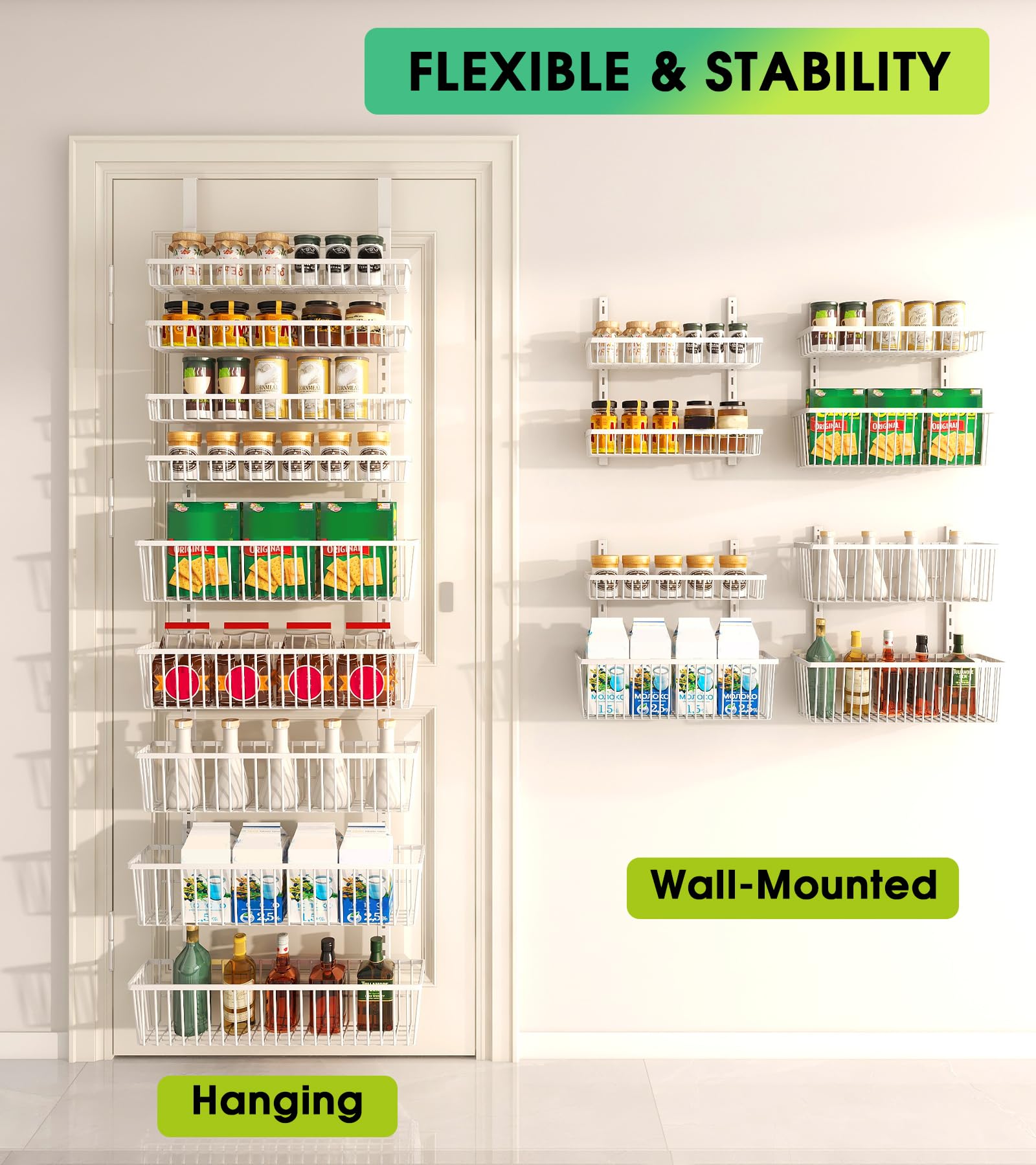 White 9 Tier Over The Door Pantry Organizer