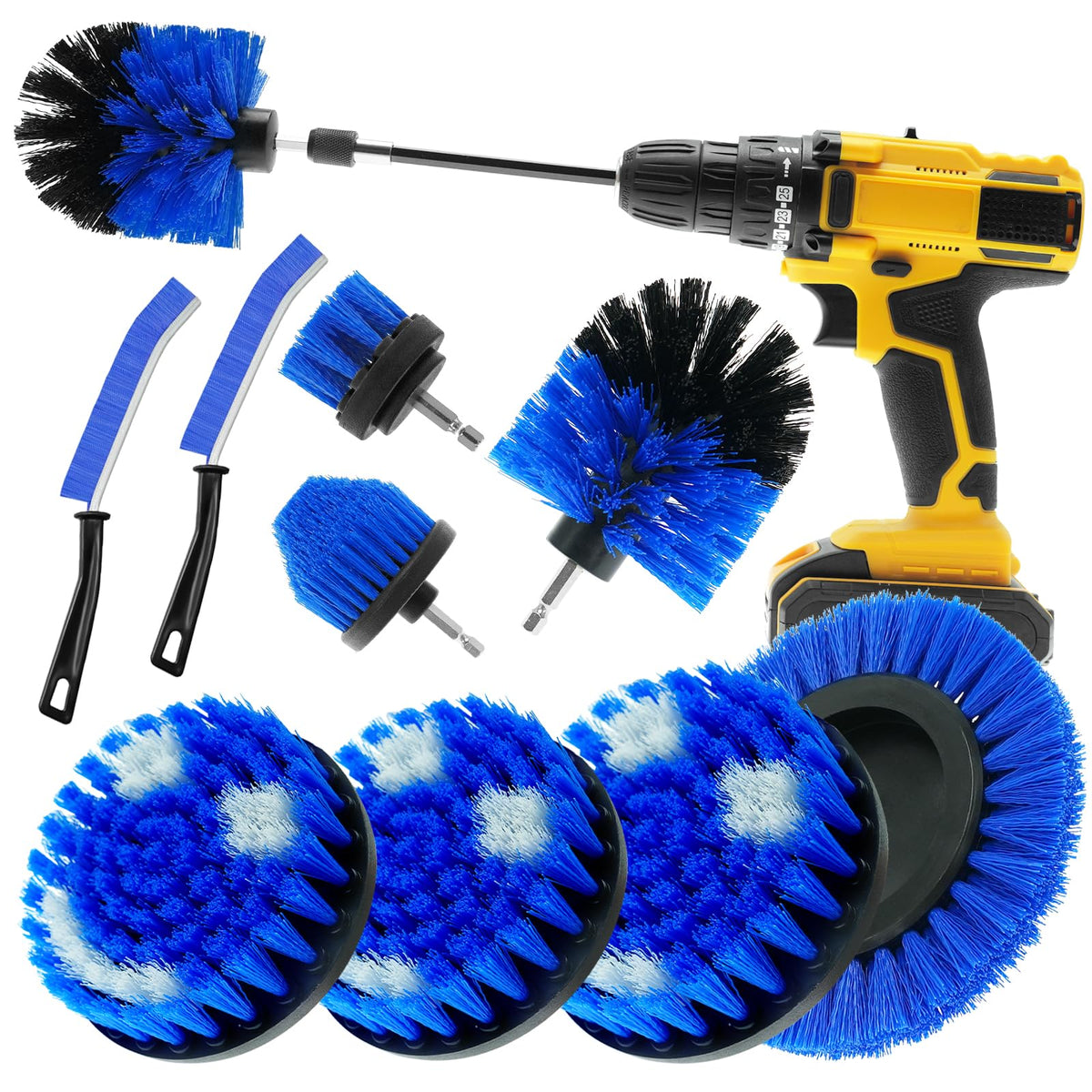 10 Pcs Drill Brush Attachment Set (10 Count)