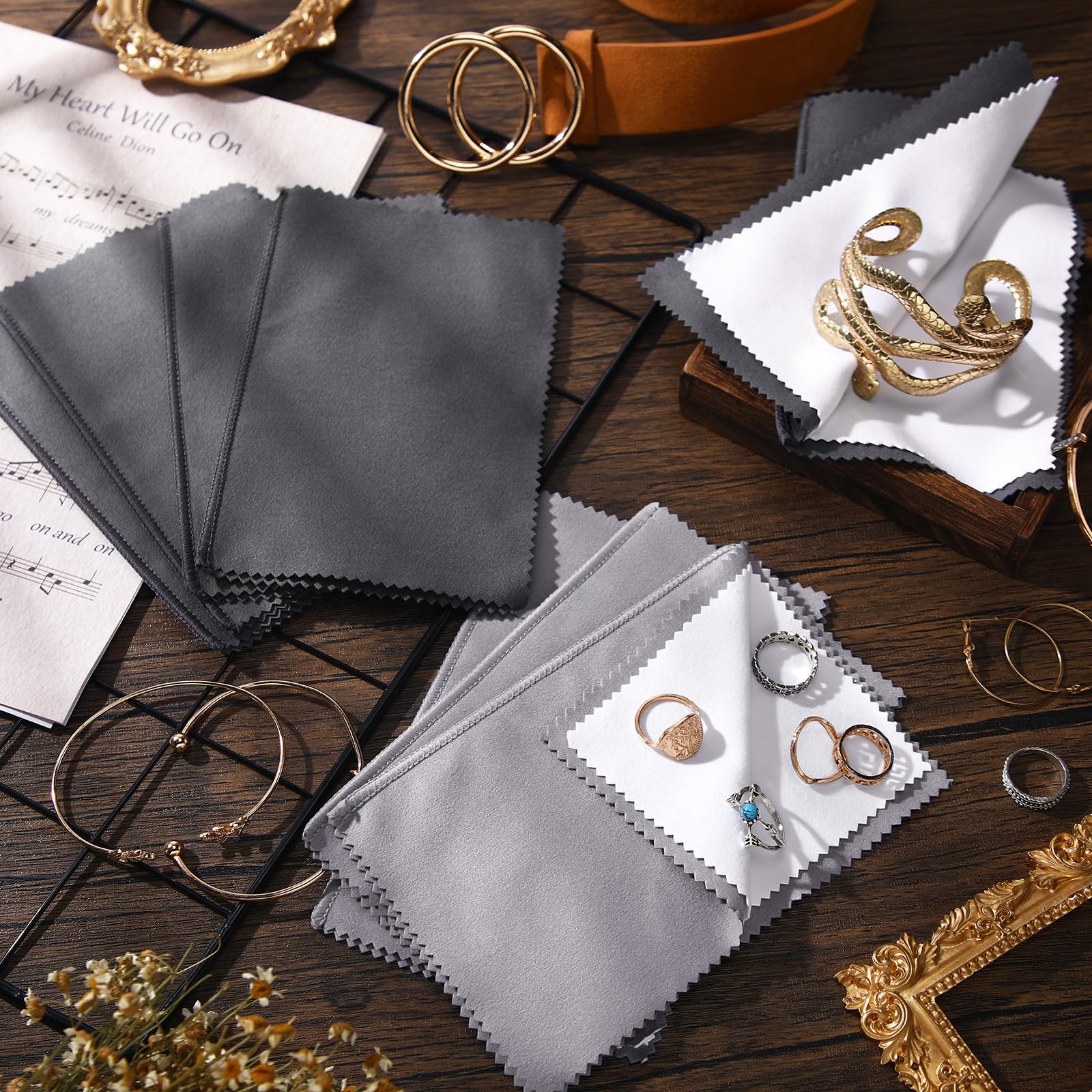 20 Pcs Silver Jewelry Polishing Cloths 6 x 8 inches Jewelry Cleaning Cloth Sterling Polish Cloths for Jewelry (20 Count)