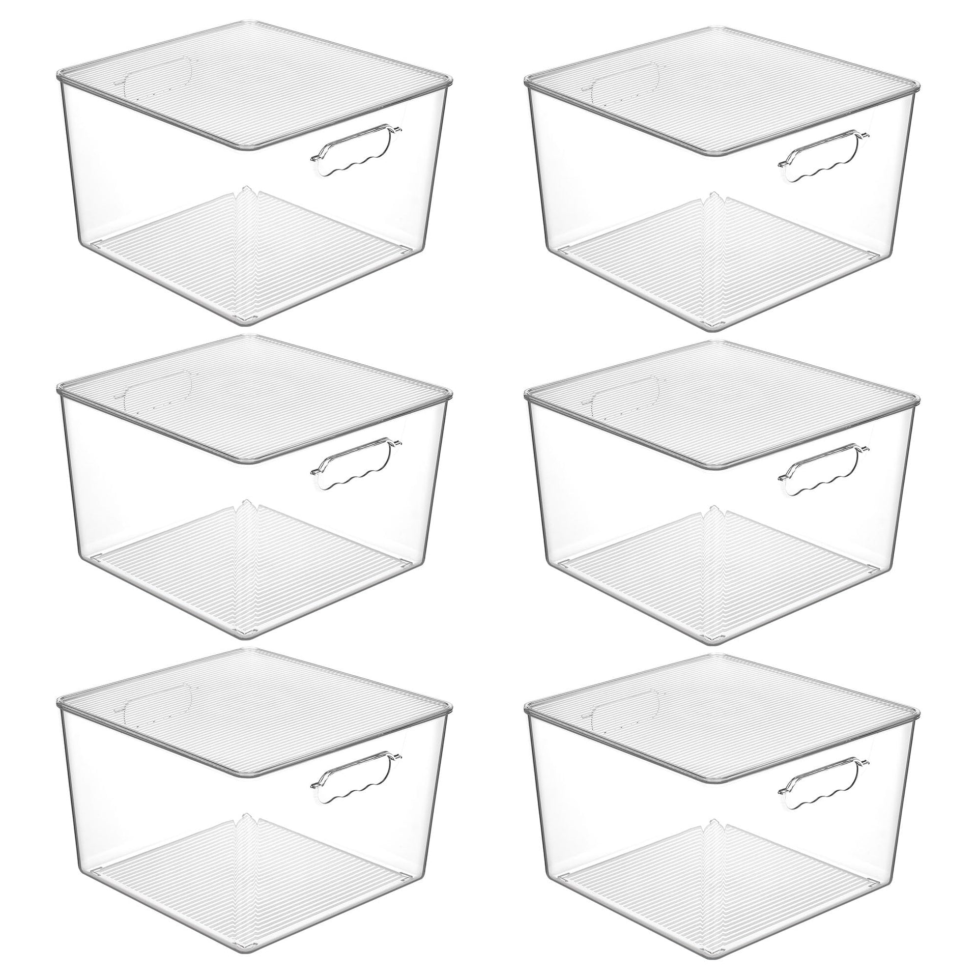 6 Pack Extra Large Clear Stackable Storage Bins with Lids (6 Count)
