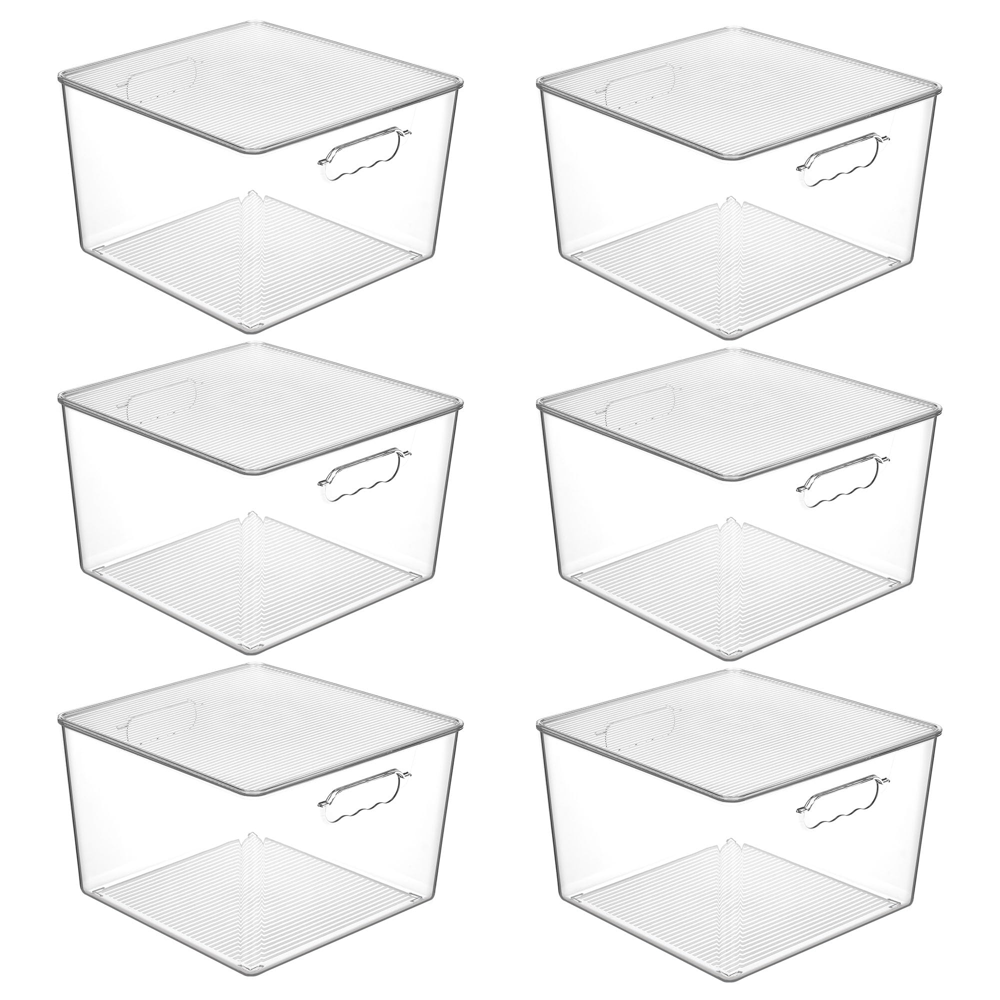 6 Pack Extra Large Clear Stackable Storage Bins with Lids (6 Count)