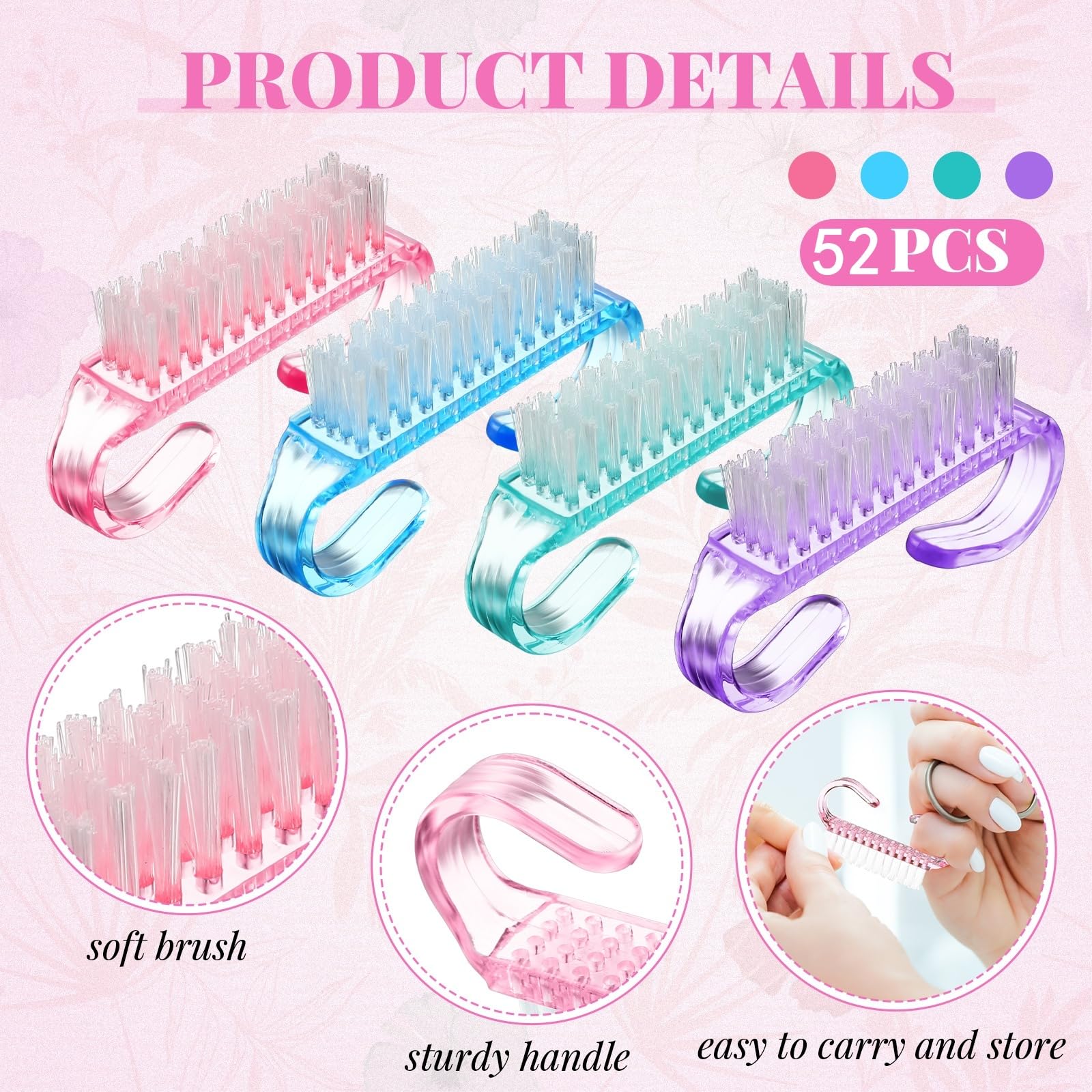 100 Pcs Nail Brushes for Cleaning (100 Count)