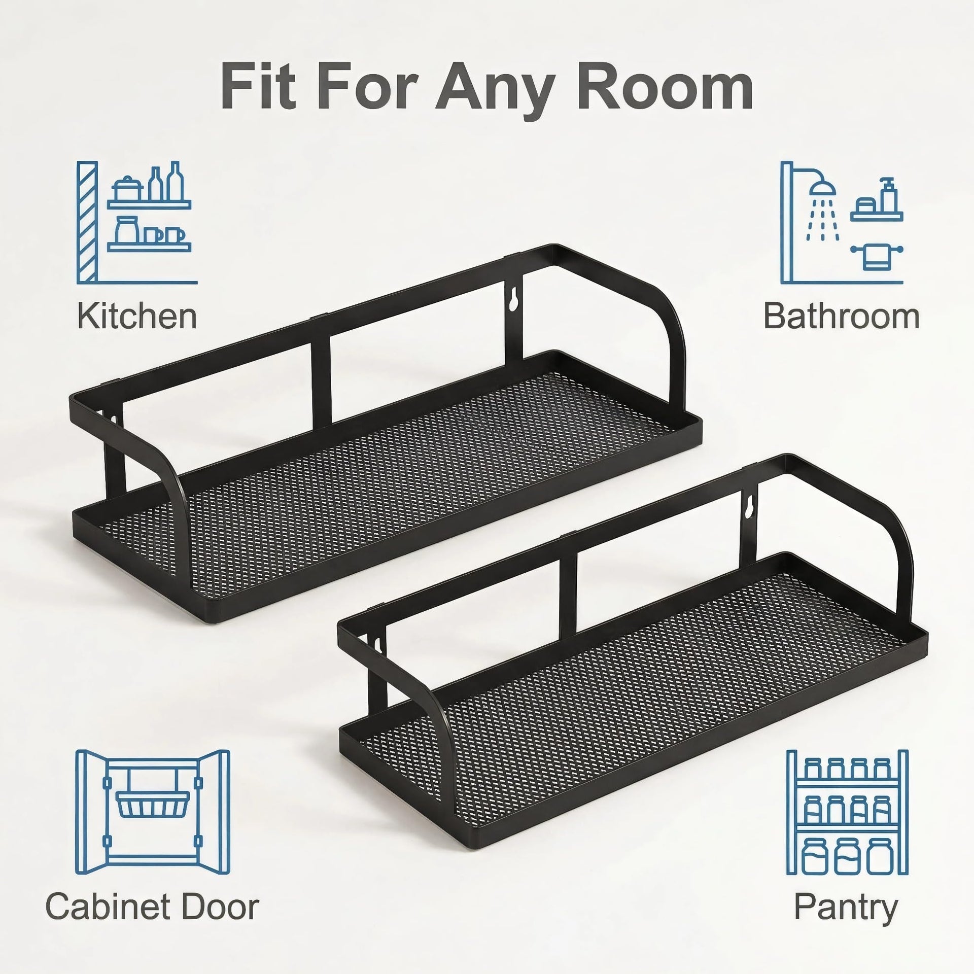 2 Pack 16.5" Extra Long Slim Hollowout Shower Caddy (2 Count)