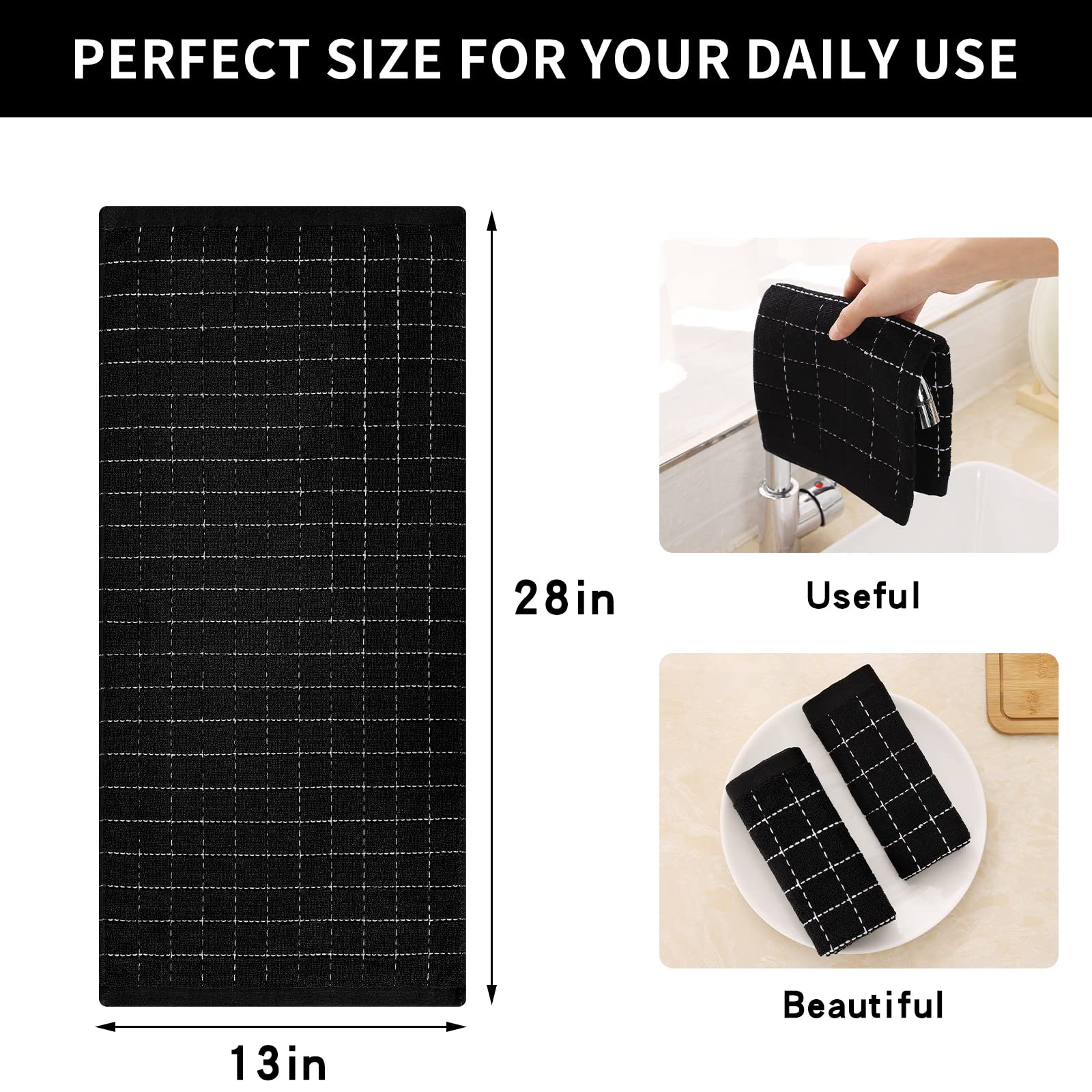 100% Cotton Terry Kitchen Towels (4 Count)