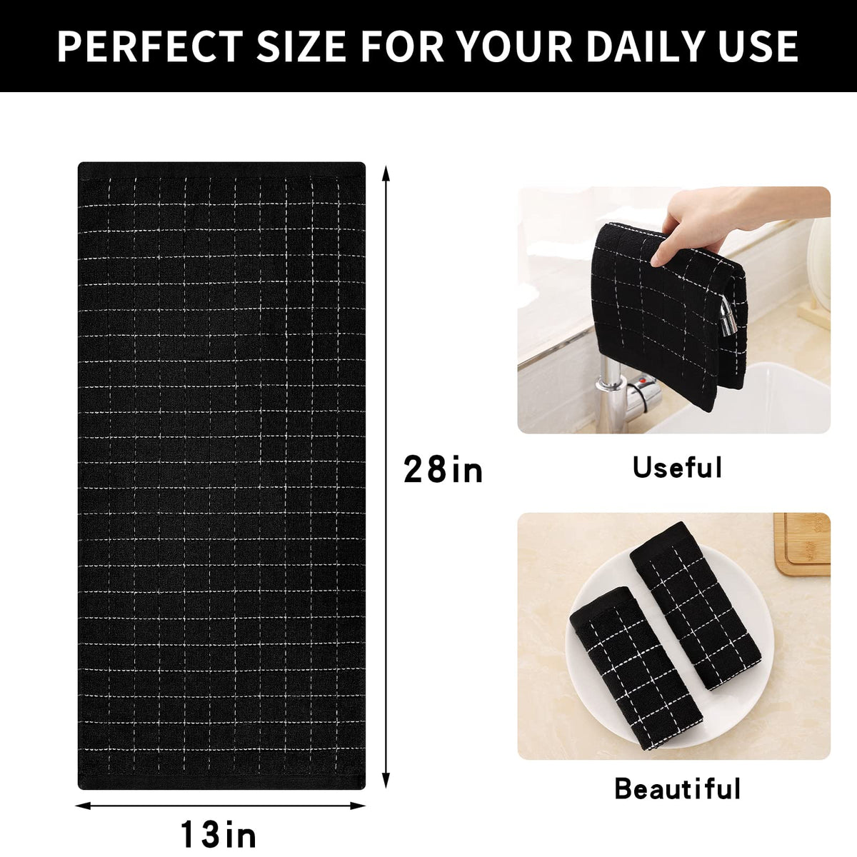100% Cotton Terry Kitchen Towels (4 Count)