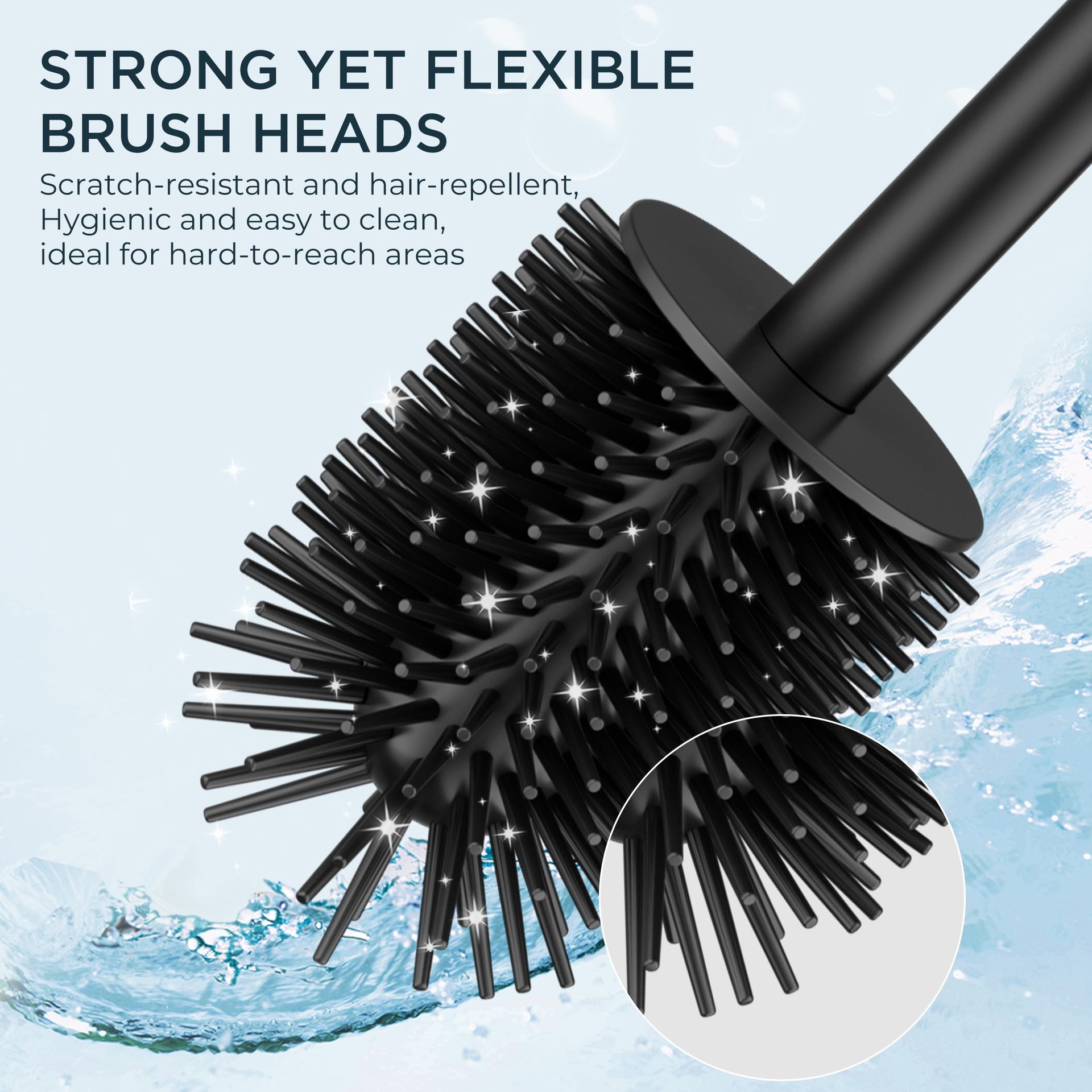 Stainless Steel Toilet Bowl Brush Scrubber and Holder Set Medium