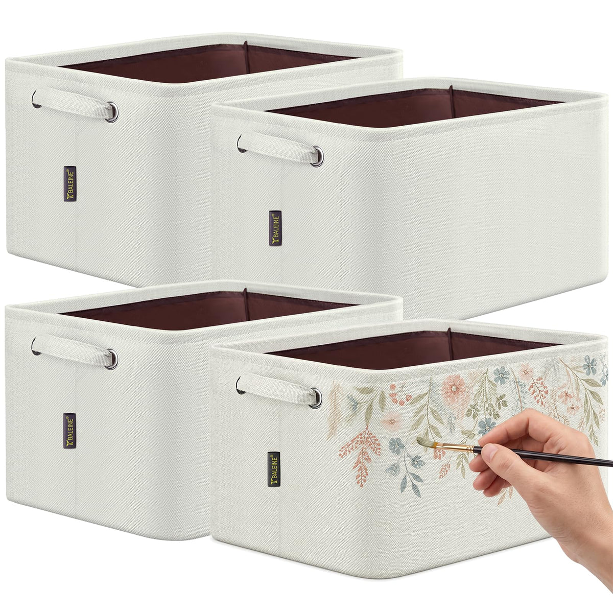 4 Pack Fabric Closet Storage Bins for Shelves (4 Count)
