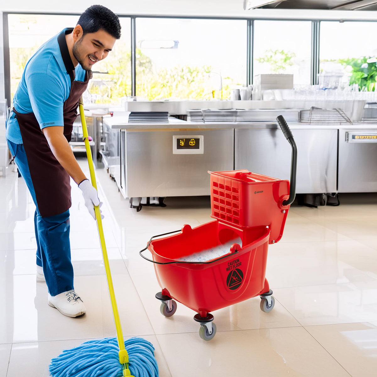 Commercial Mop Bucket with Side Press Wringer