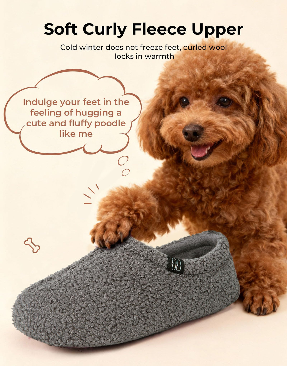 Women's Fuzzy Curly Fur Loafer Slippers