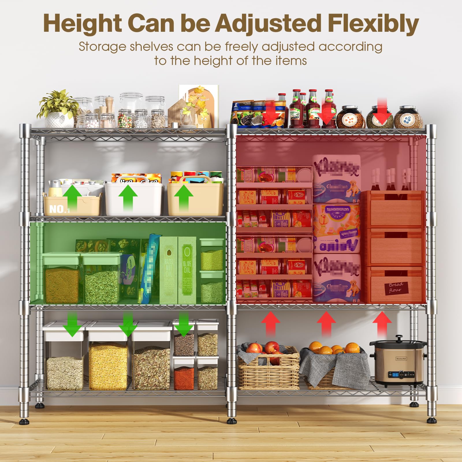 60" W Metal Storage Rack Loads 1200LBS