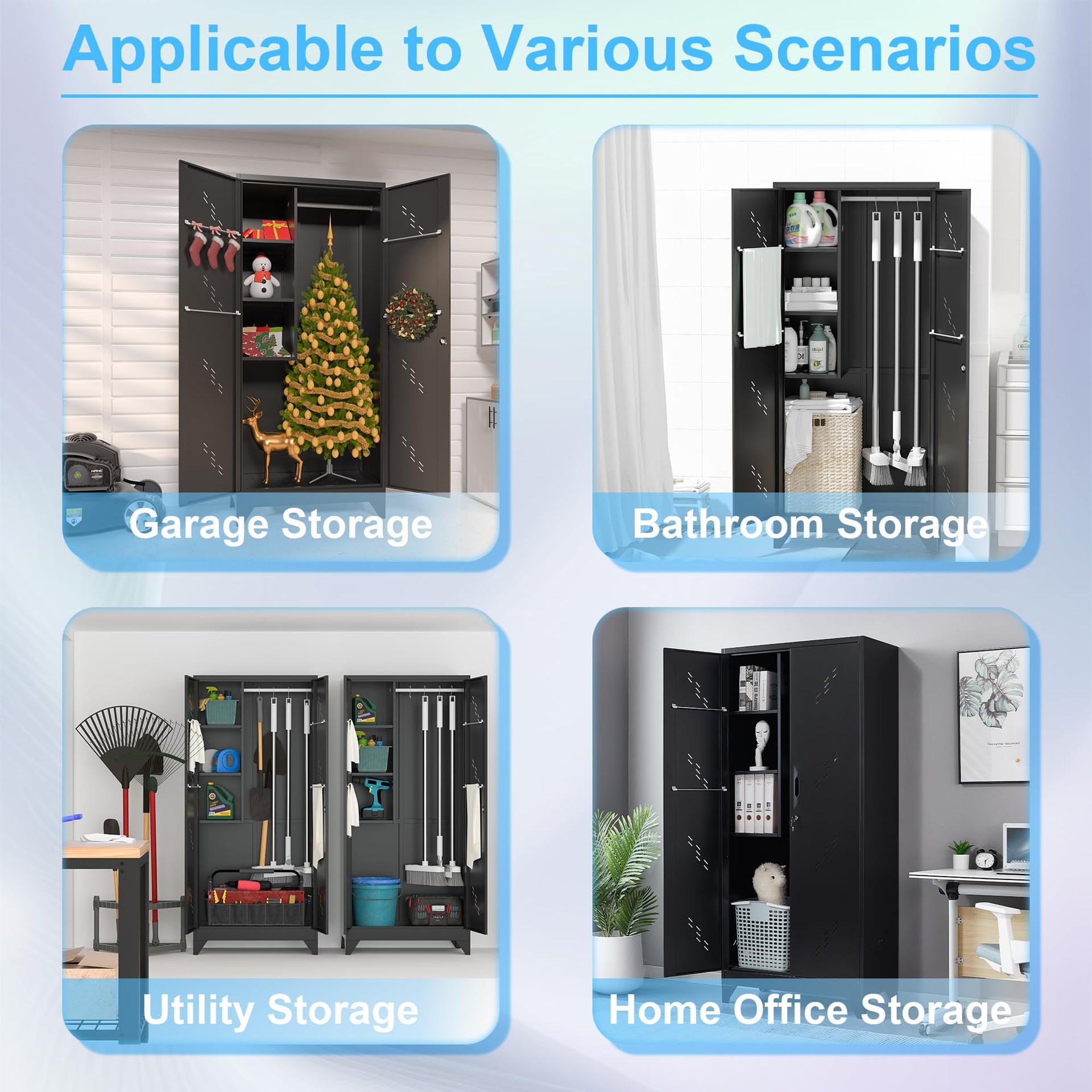 Metal Storage Cabinet with Locking Doors