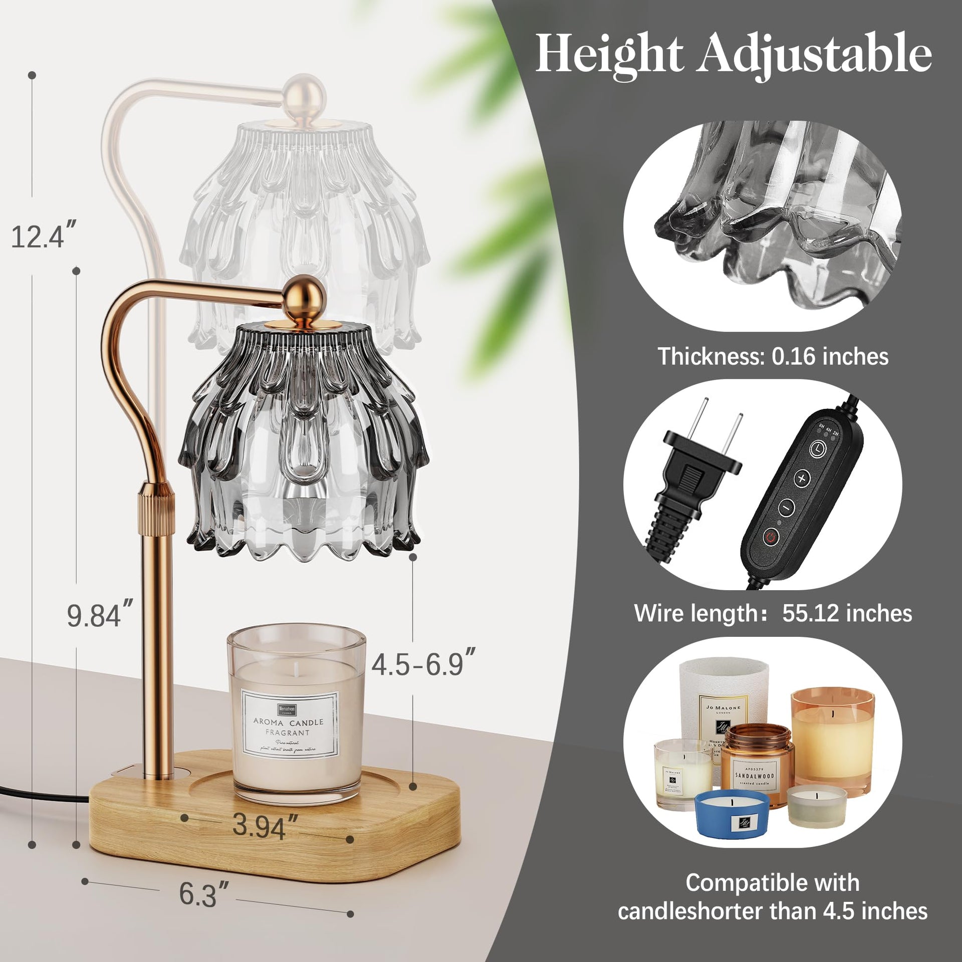 Candle Warmer Lamp with Timer Dimmer