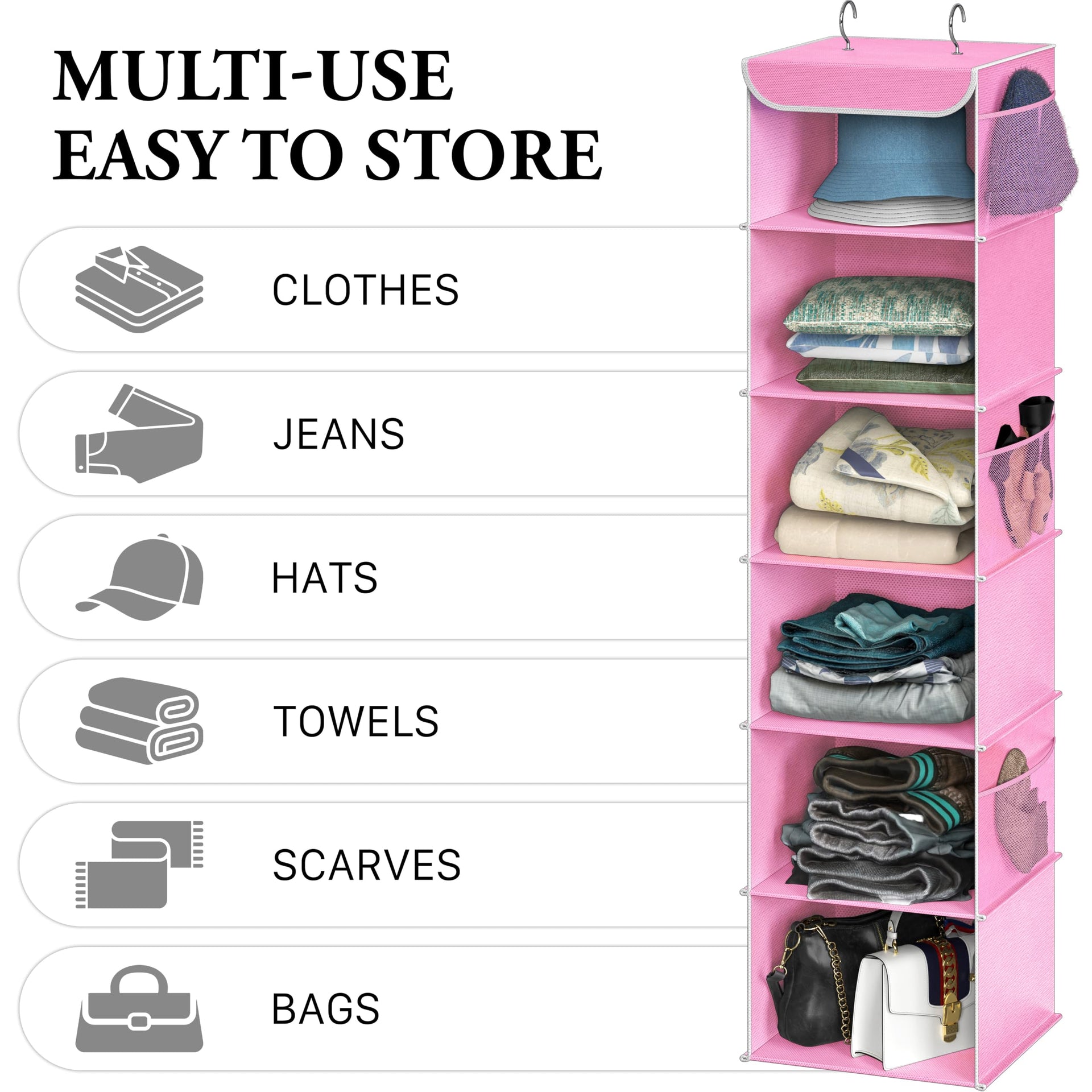 6 Shelf Hanging Closet Organizer