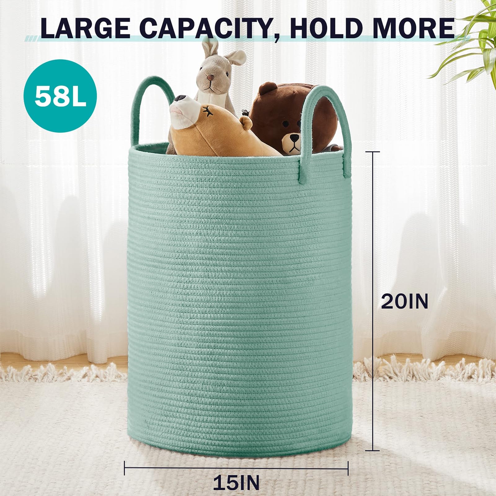Cotton Rope Laundry Hamper Basket (1961.2133 Fl Oz) - ModHome Supplies